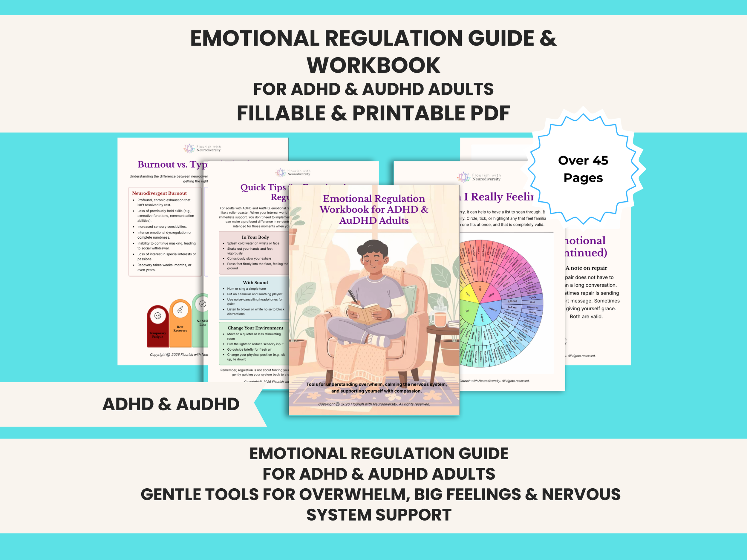 Emotional Regulation Guide and Workbook - Printable and Fillable Bundle