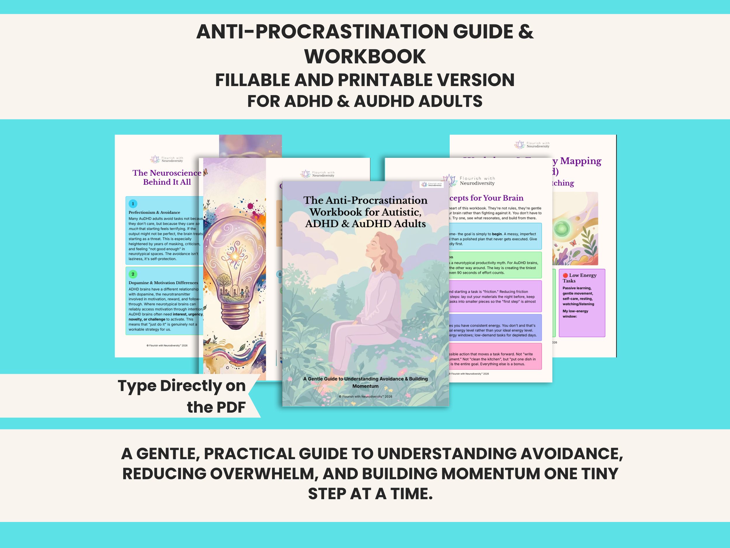 Anti Procrastination Workbook and Guide for Neurodivergent Adults