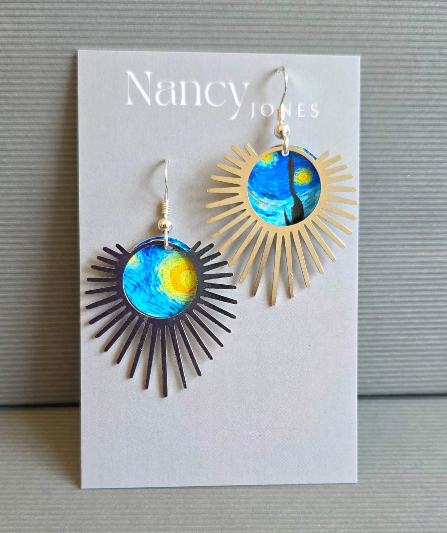 Large Silver Iris Suns