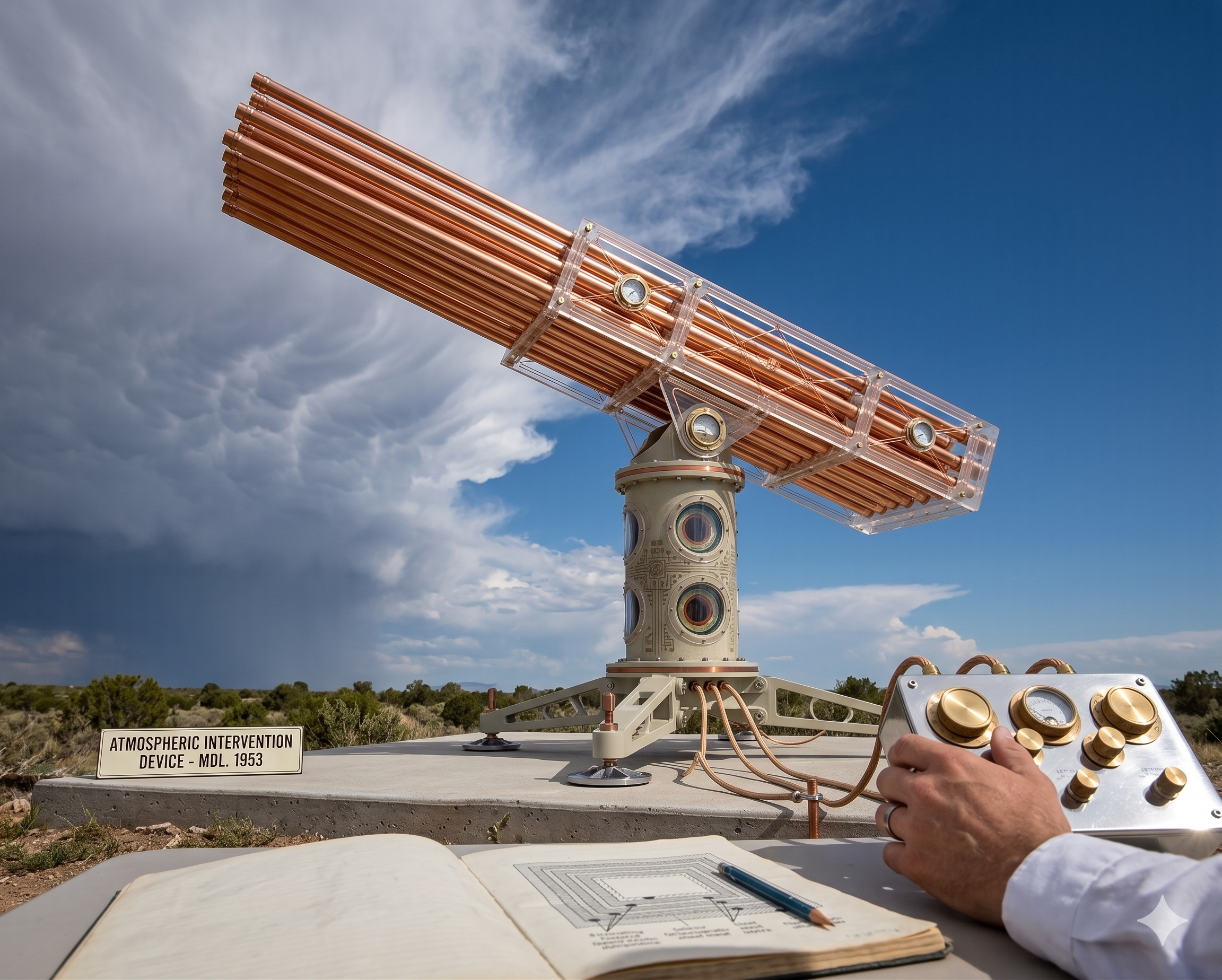 1953 — The Atmospheric Intervention a cloudbuster in action