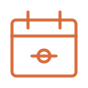 A simple line drawing of a calendar icon