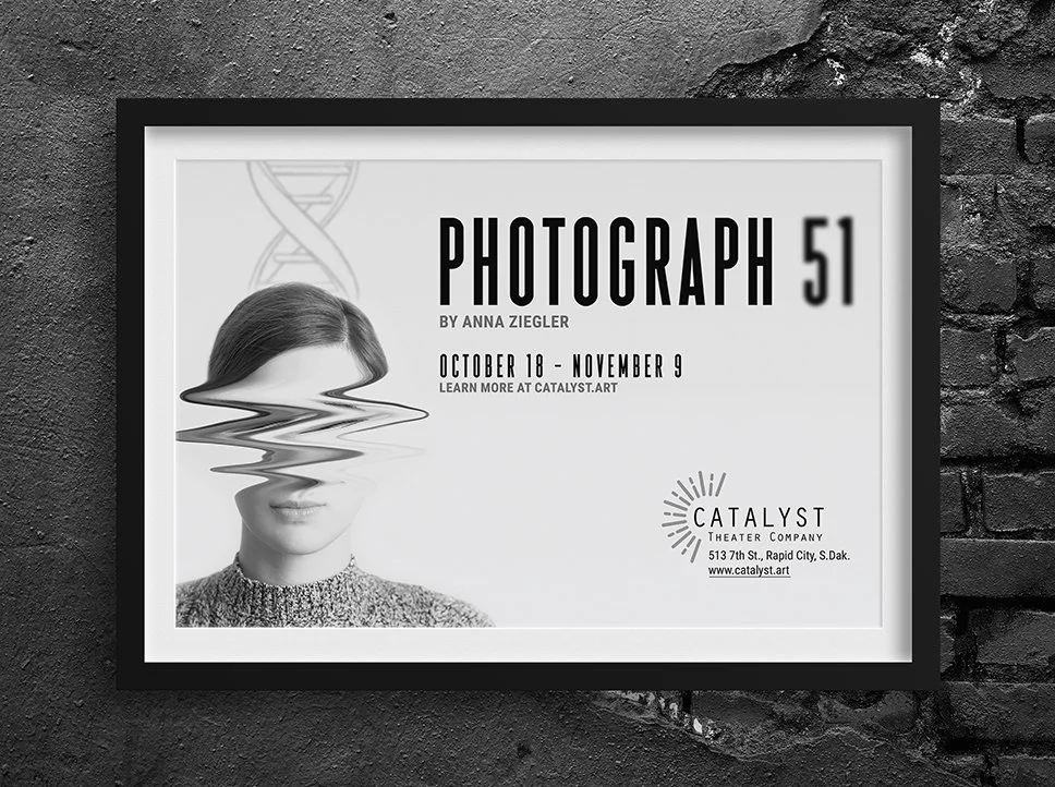 Poster design for Catalyst Theater Company's production of PHOTOGRAPH 51