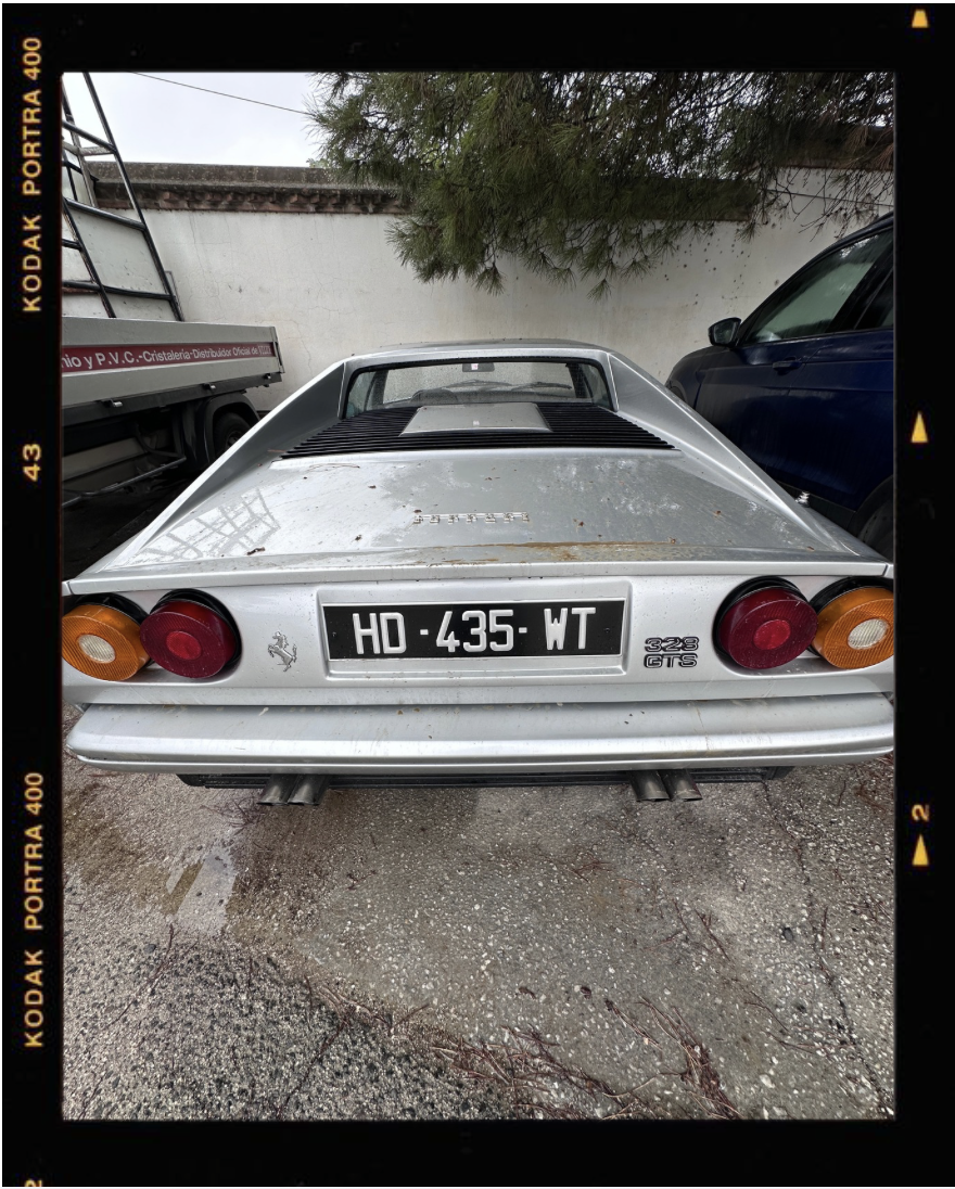 ferrari vintage car silver