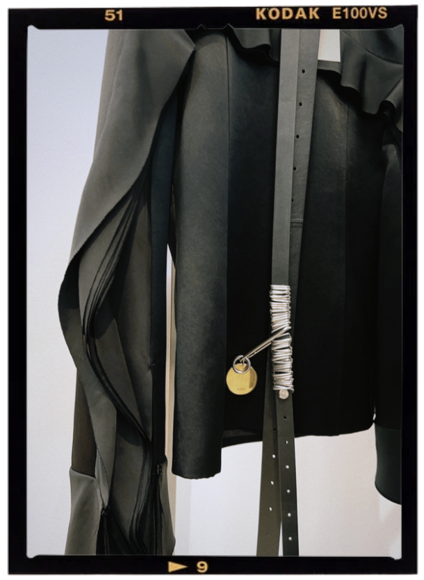 Jil Sander blouse black and metal belt