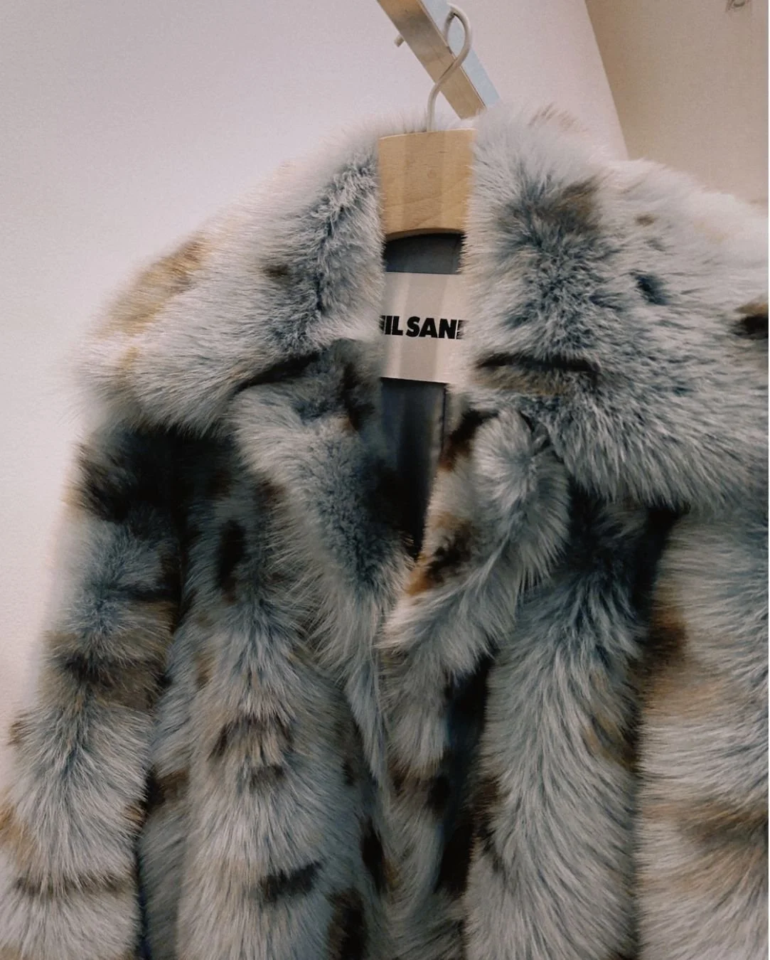 Jil Sander fur light blue coat