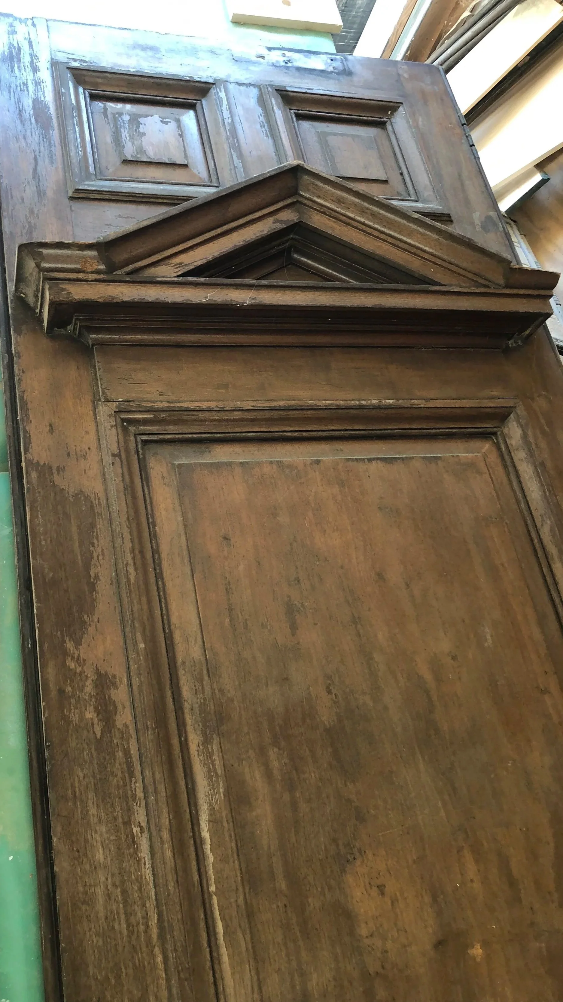 Antique door ready to be restored to new life.
