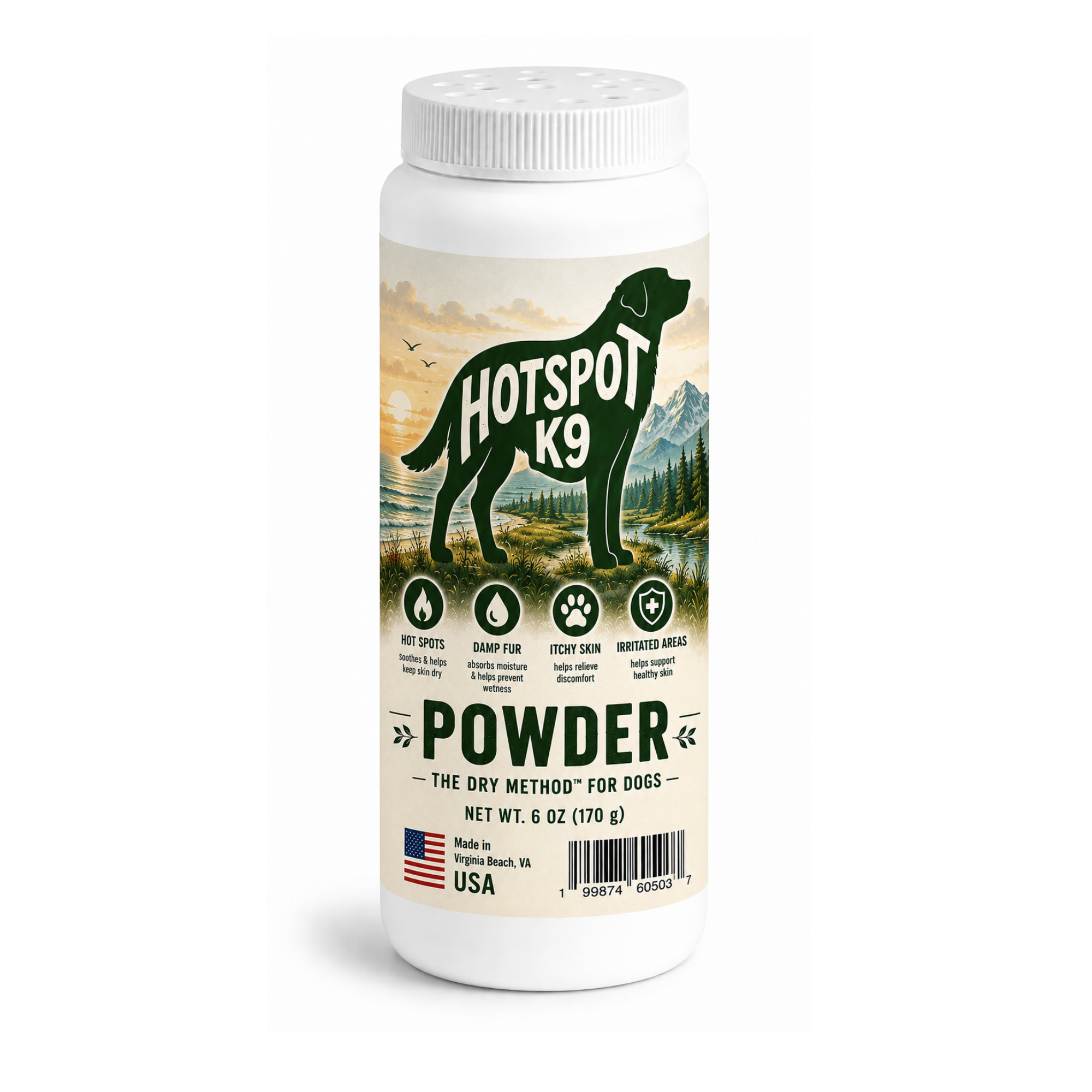Hot Spot & Yeast Powder for Dogs | All Natural (6oz)