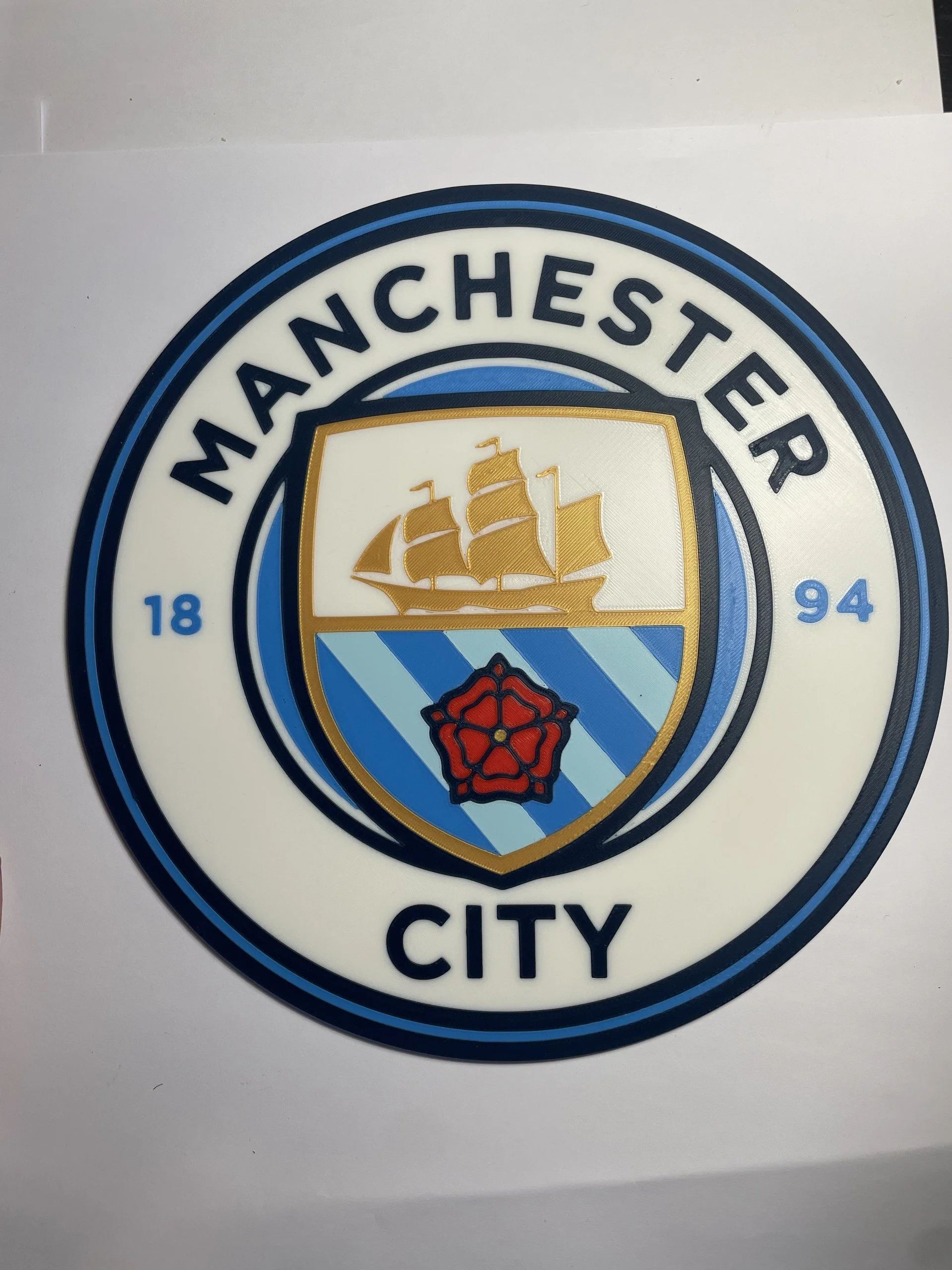 Manchester City F.C badge 3D wall decor.