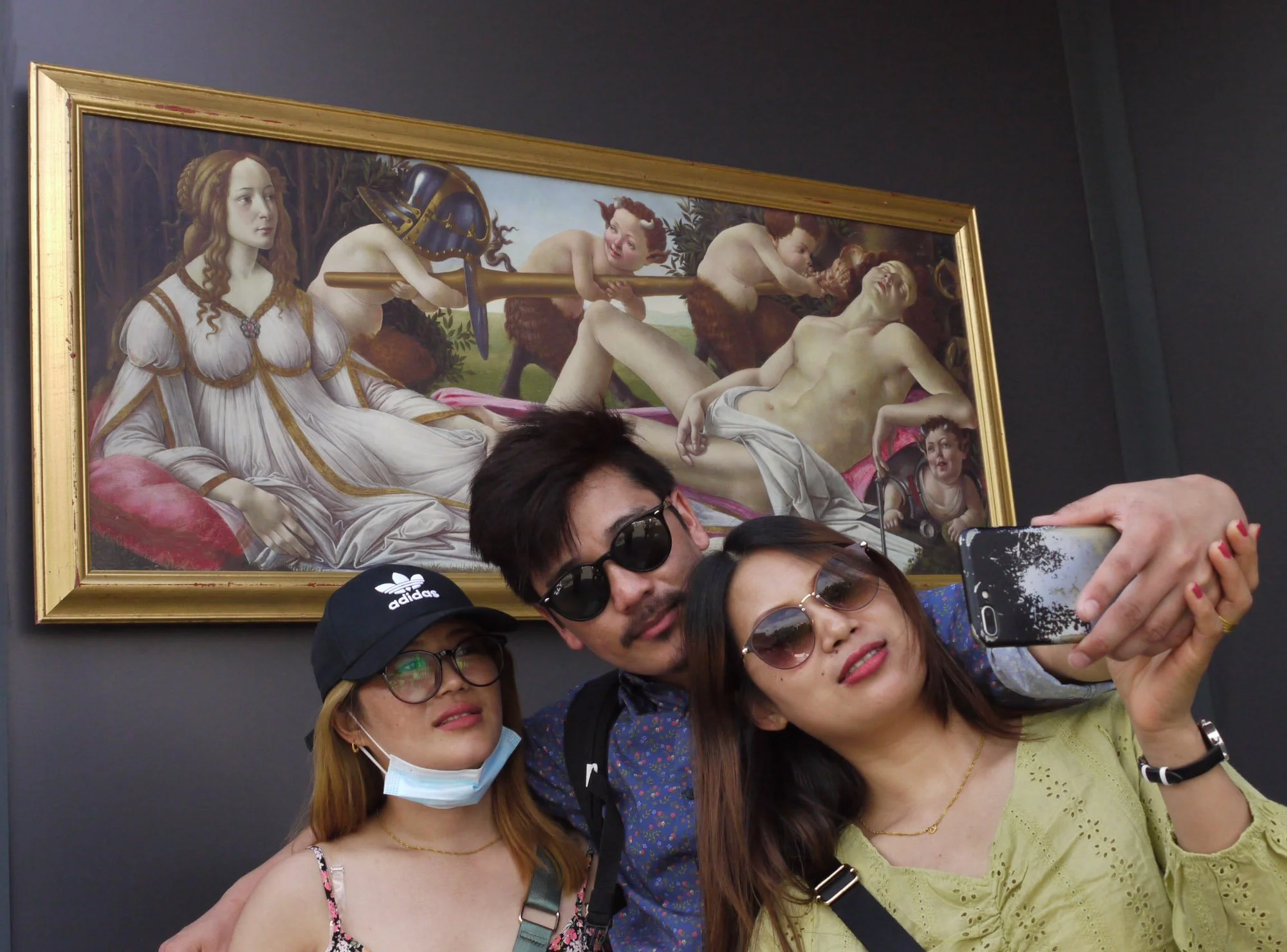 Bob Watkins  P1200600  August 2021  National Gallery exhibit in Trafalgar Square London  Tourists selfie   .jpg