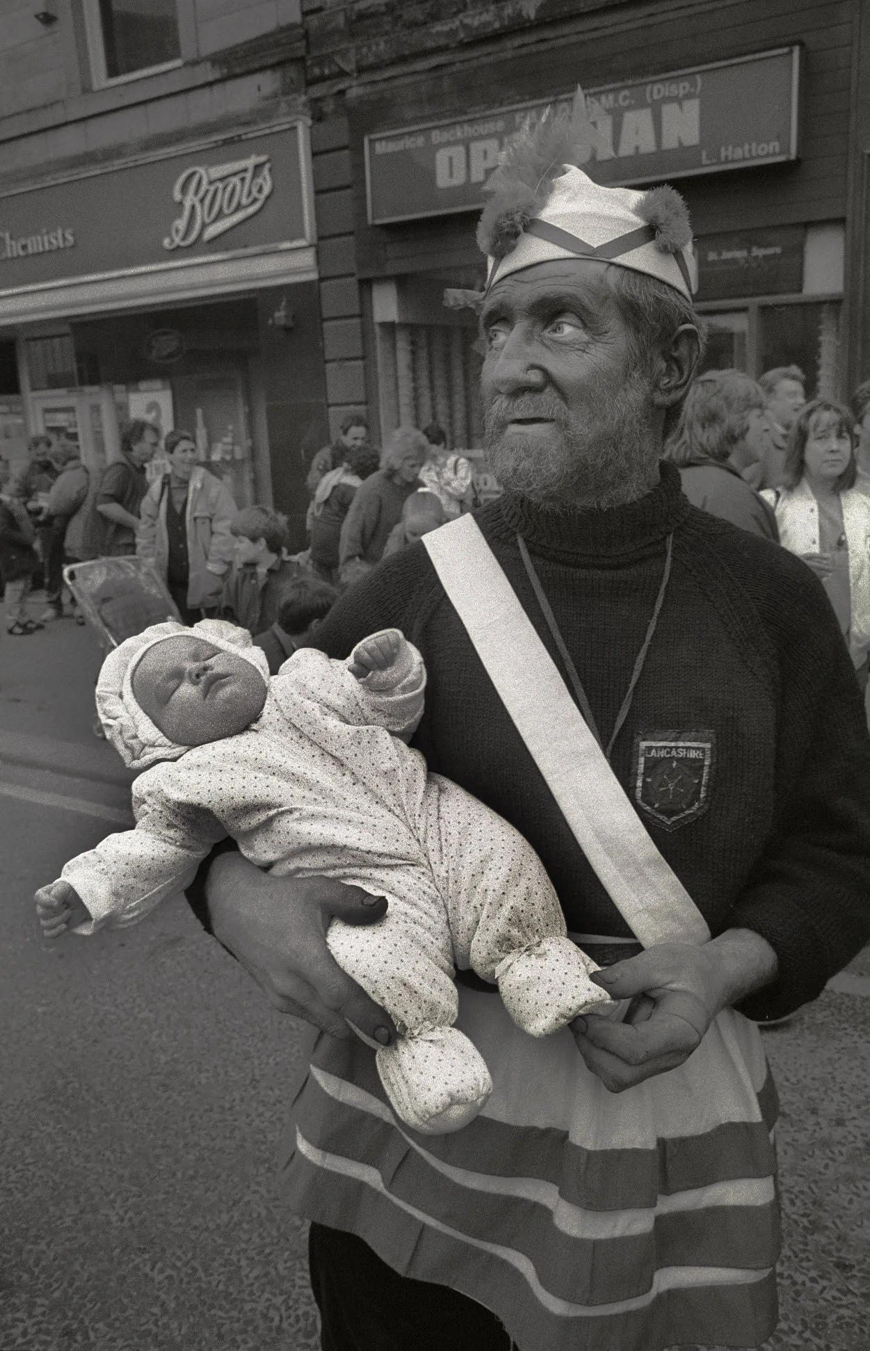 Bob Watkins Bacup Lancashire England Coconut Dancer and Baby 1990 or1991  neg 17 76 8  .jpg