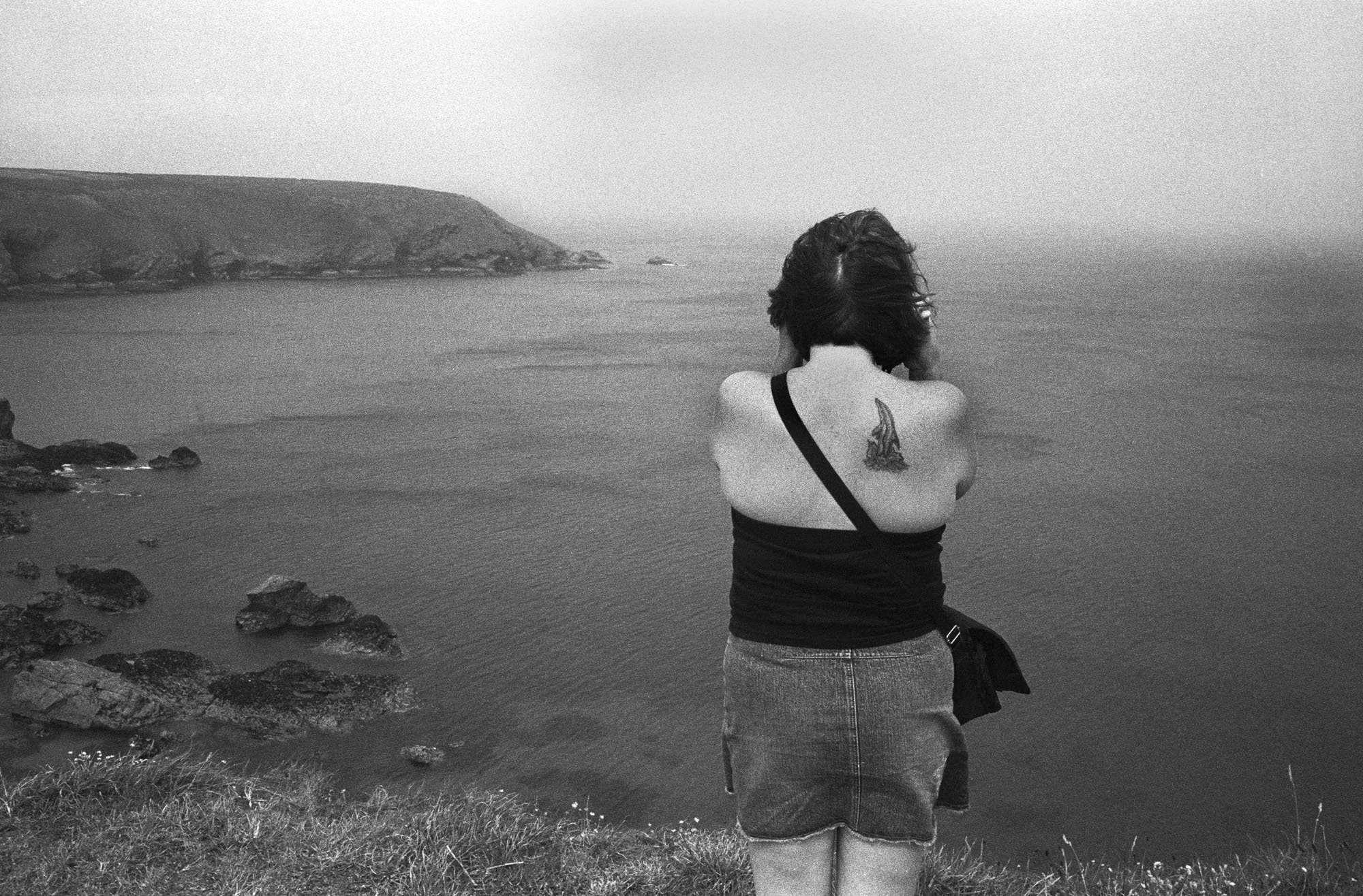 Bob Watkins  Cornwall Woman with Dolphin    August 2004        negative 27 66 15     .jpg