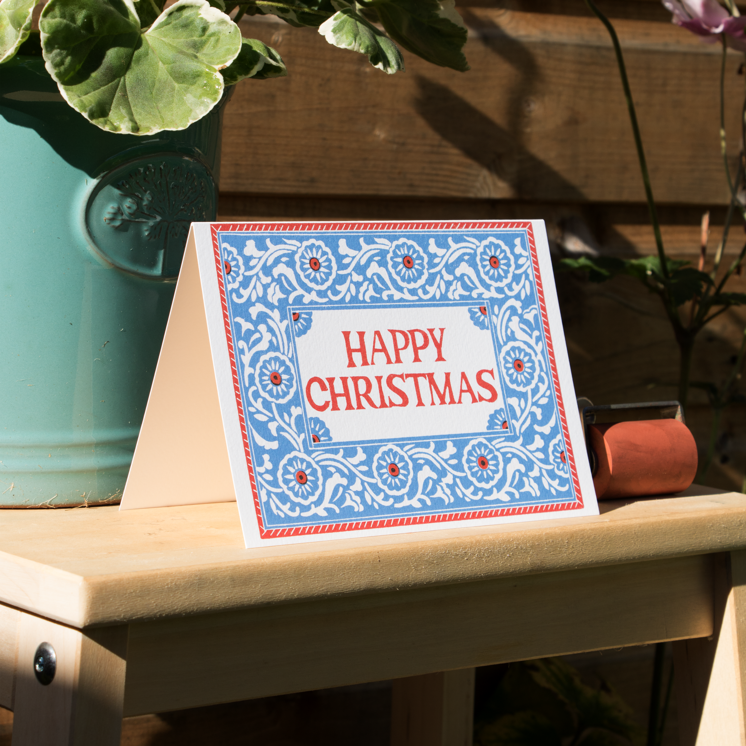 CHRISTMAS CARD - Blue and Red