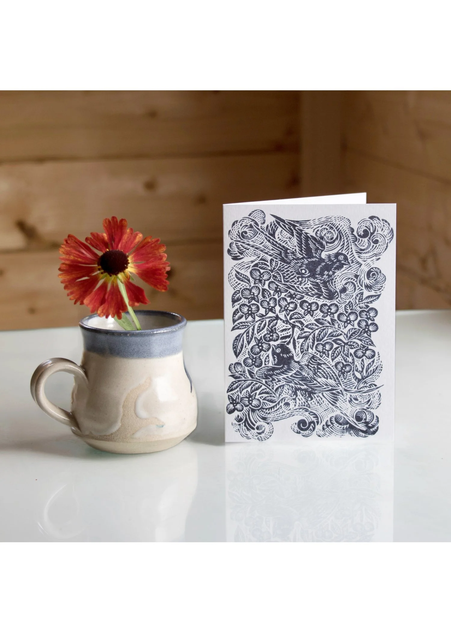GREETING CARD - Wisteria and Swallows