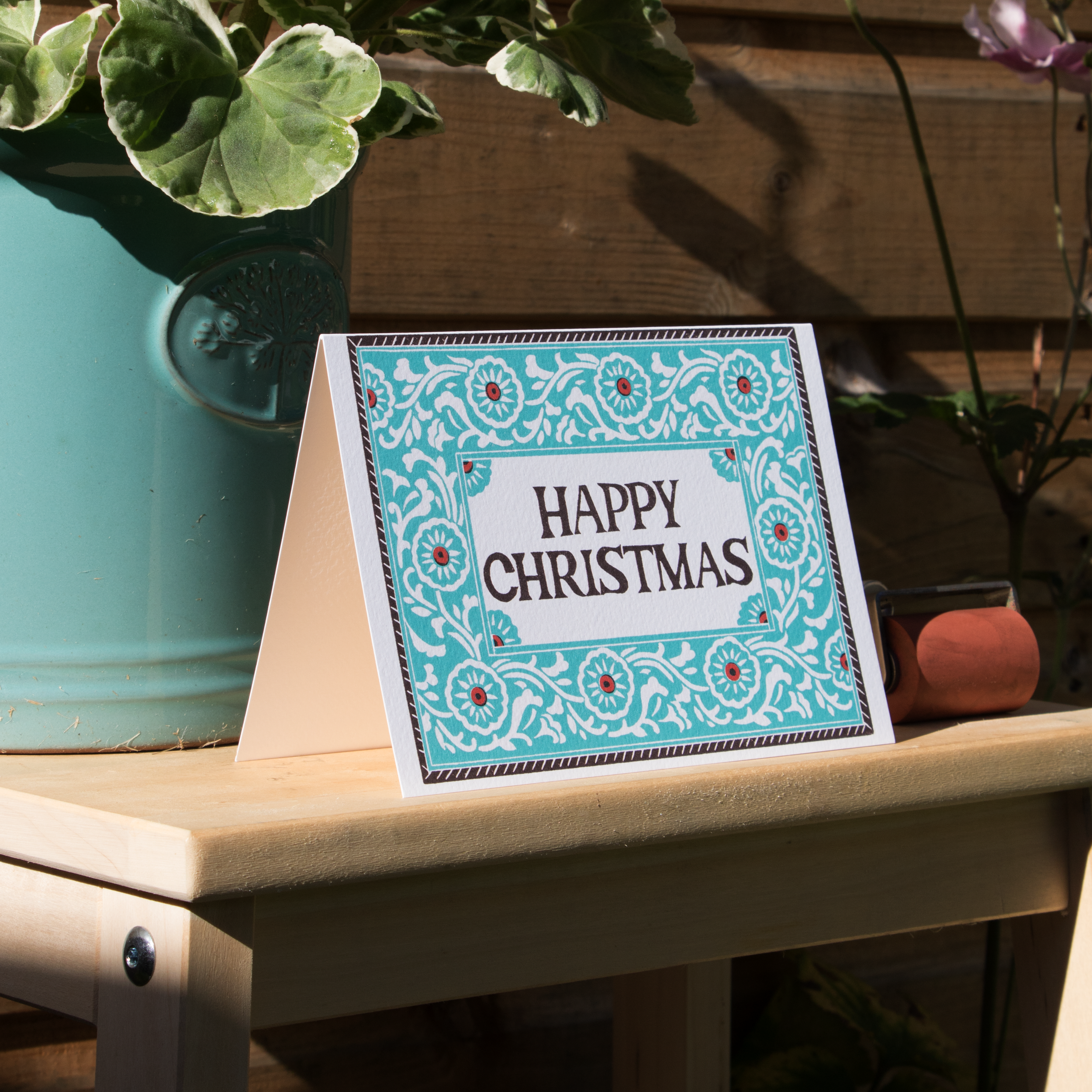 CHRISTMAS CARD  - Mint and Brown
