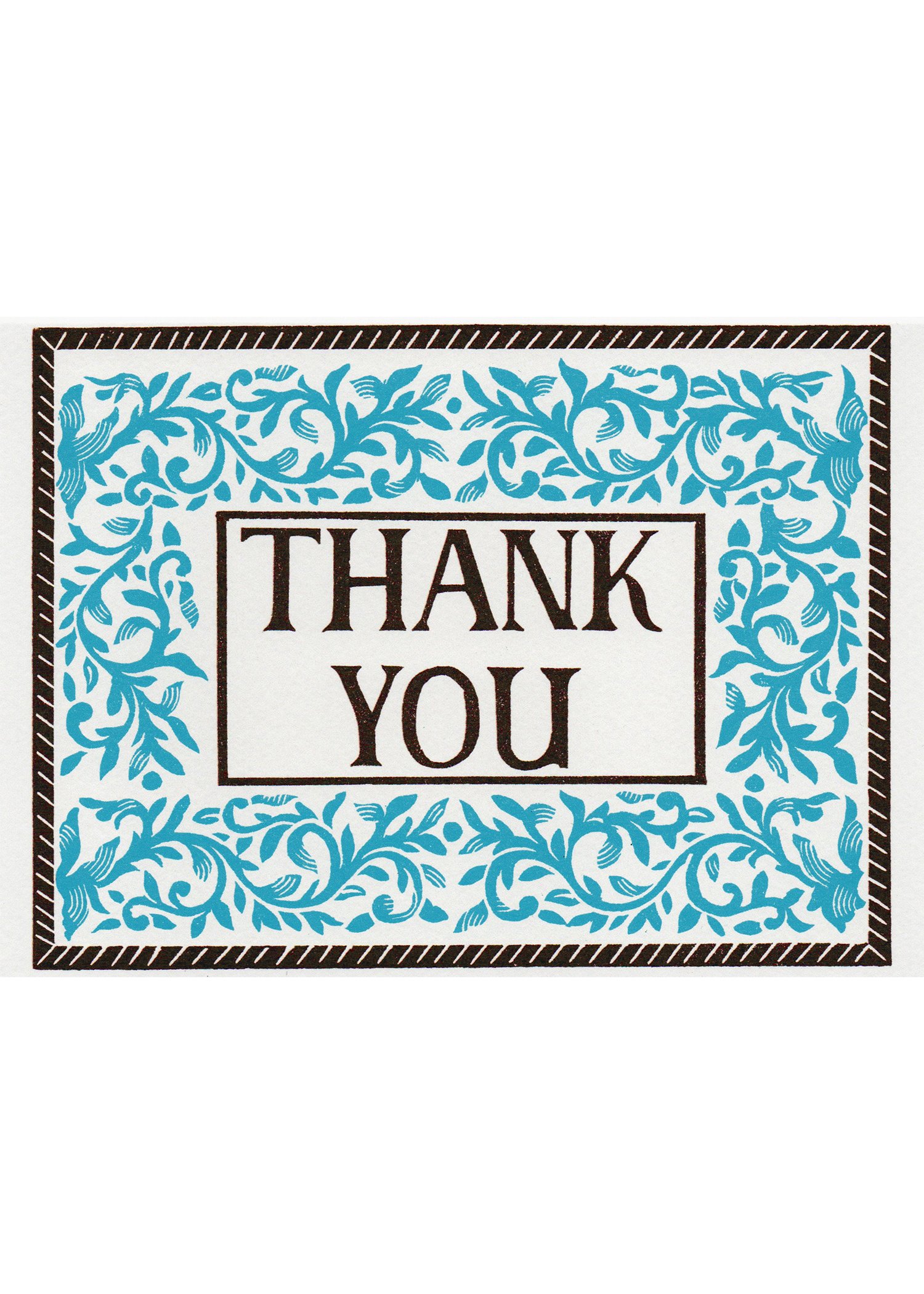 THANK YOU CARD - Turquoise and Brown
