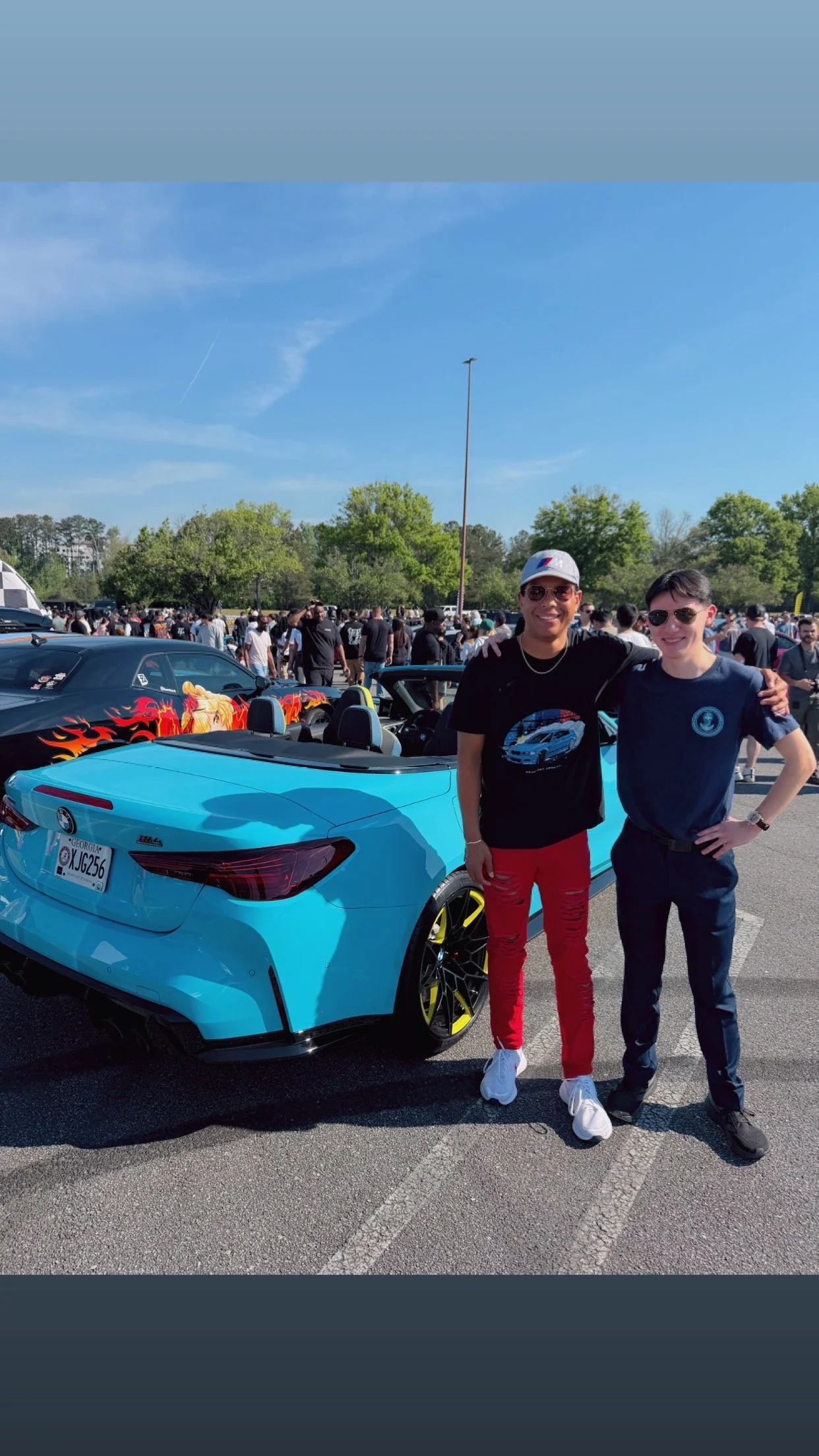 Cayden Williams Roswell with a car