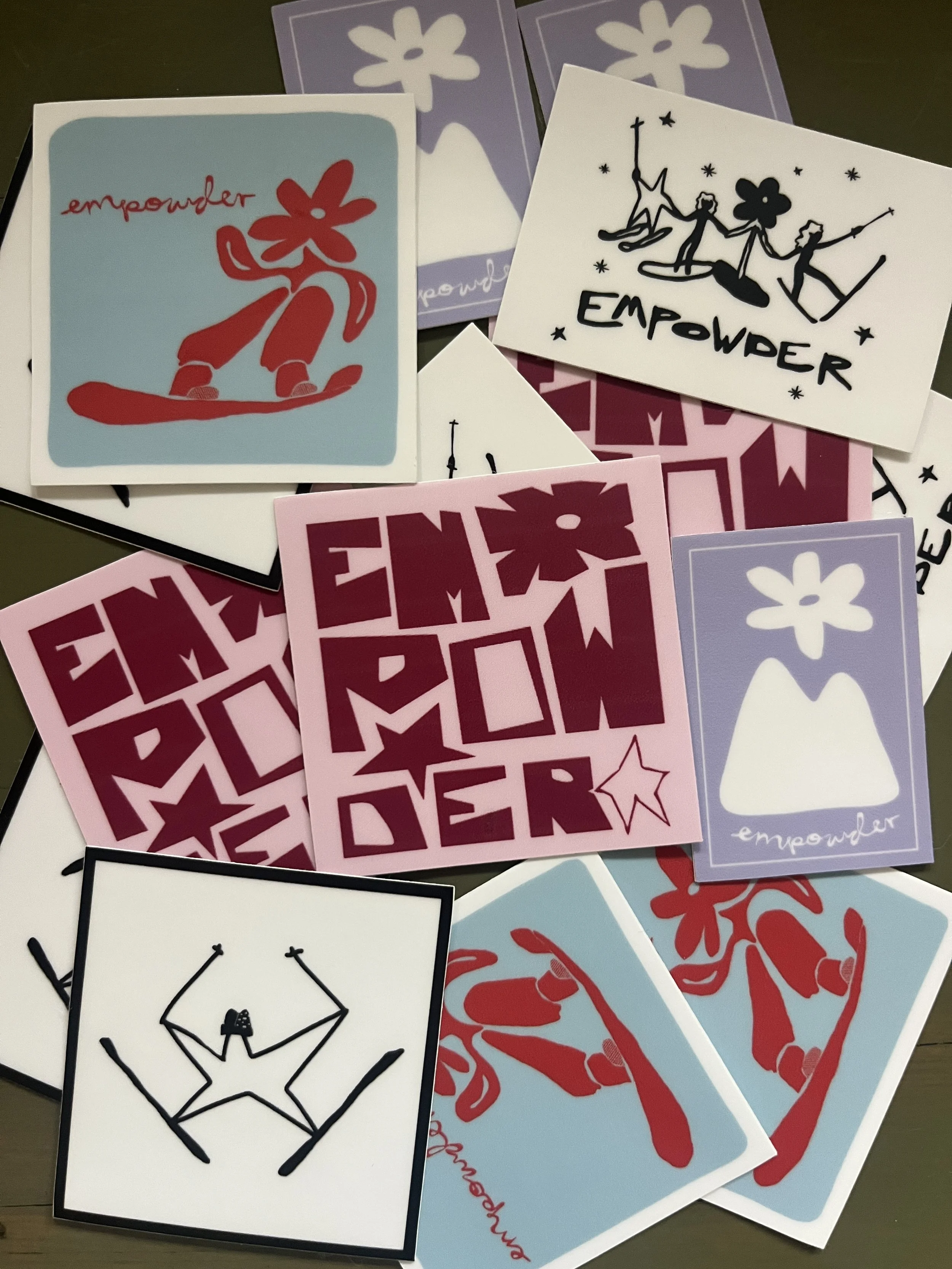 All stickers designed in Adobe Illustrator