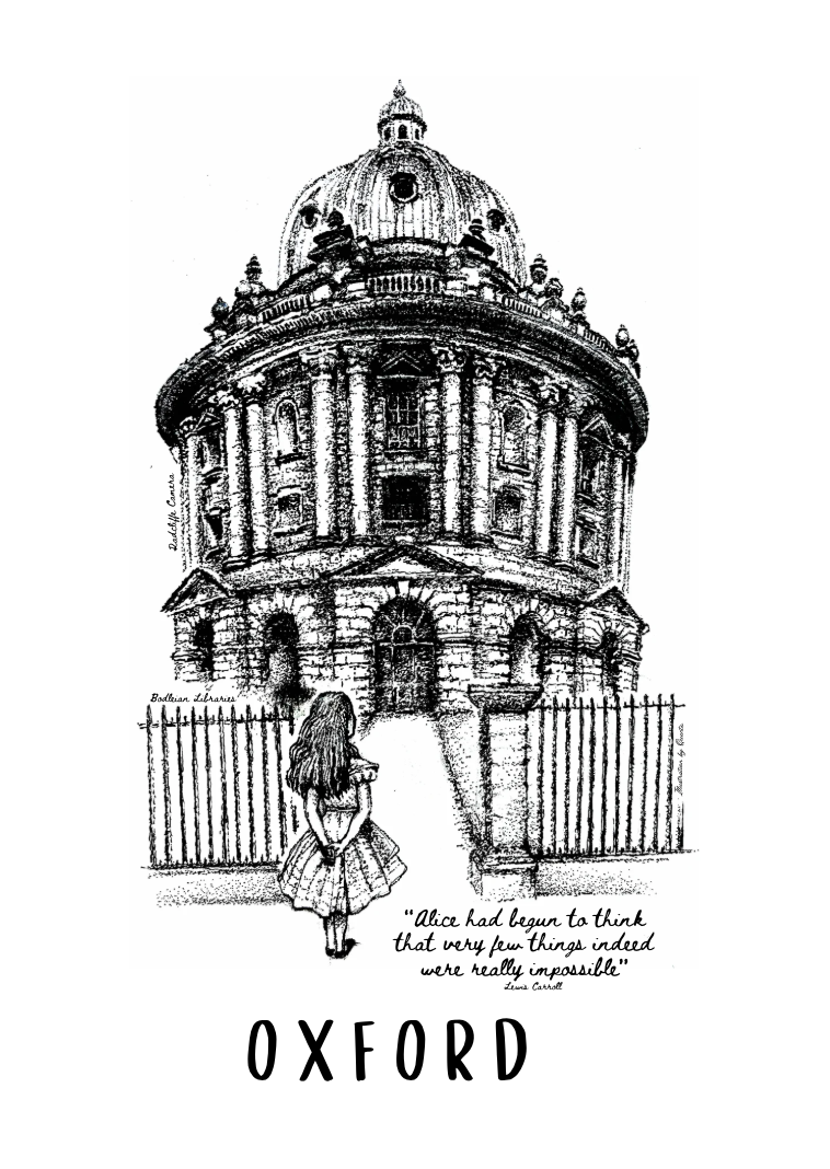 Alice admiring the Radcliffe Camera