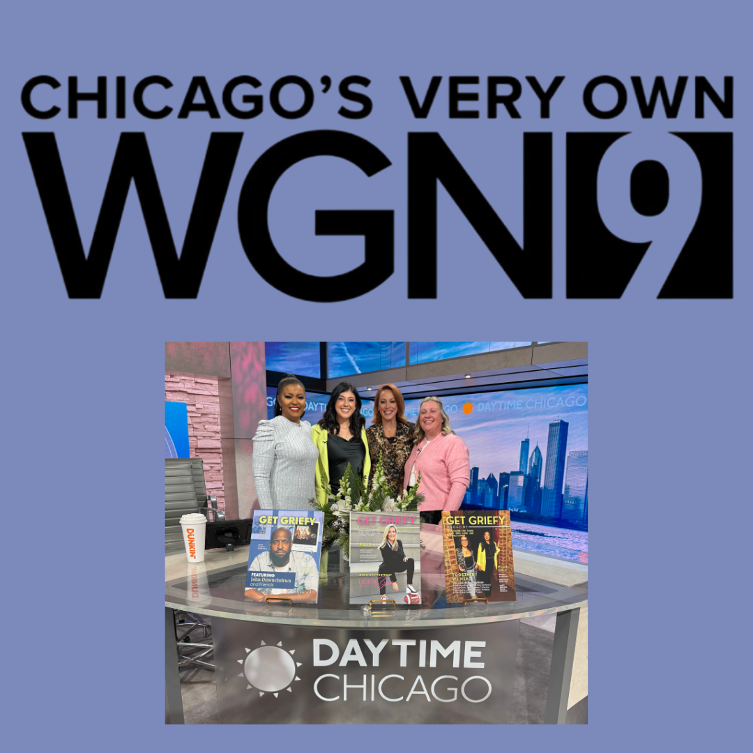 Decorative WGN Logo with a photo of Kera on Set 