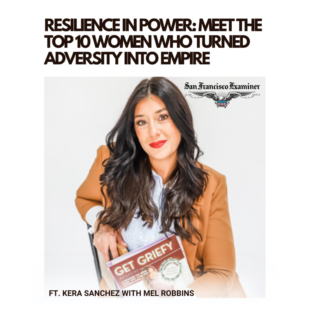A photo of Kera holding magazines with San Francisco Examiner Article title 