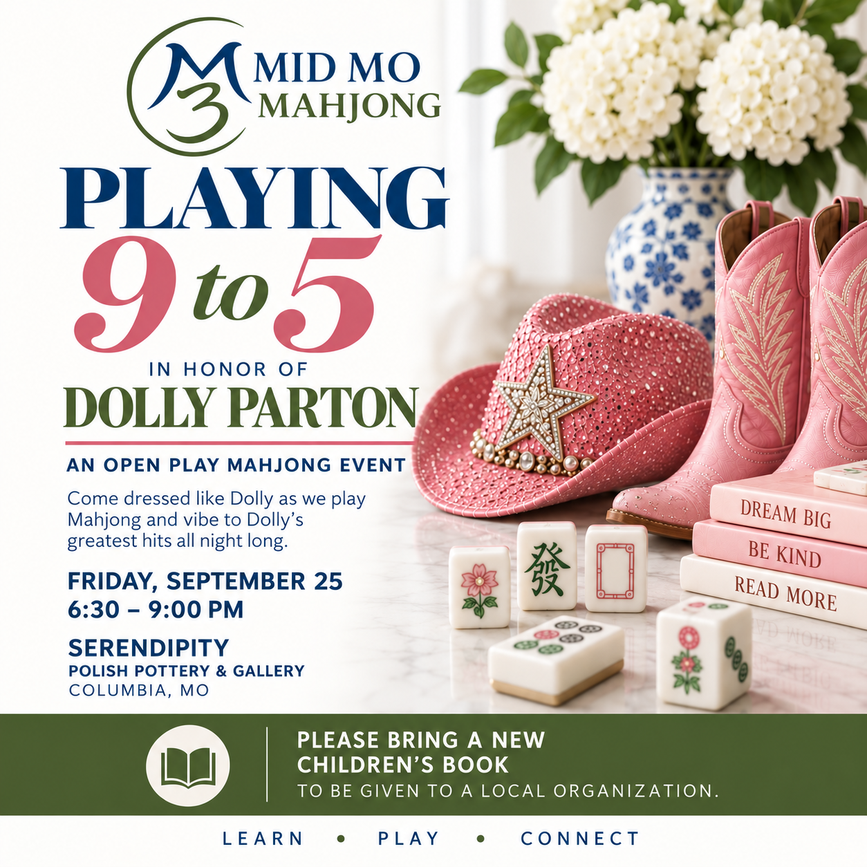 9 to 5 Open Play Mahjong Honoring Dolly Parton