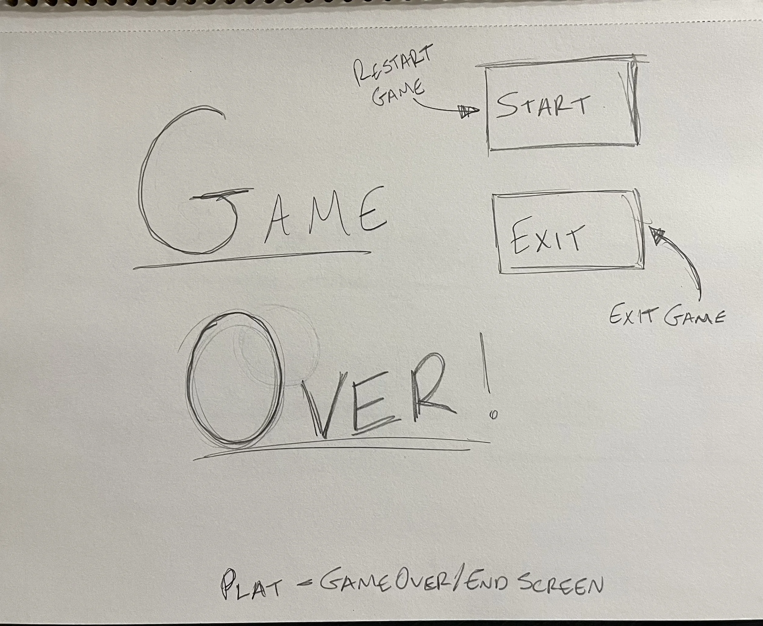 Game Over Screen, Hand Drawn