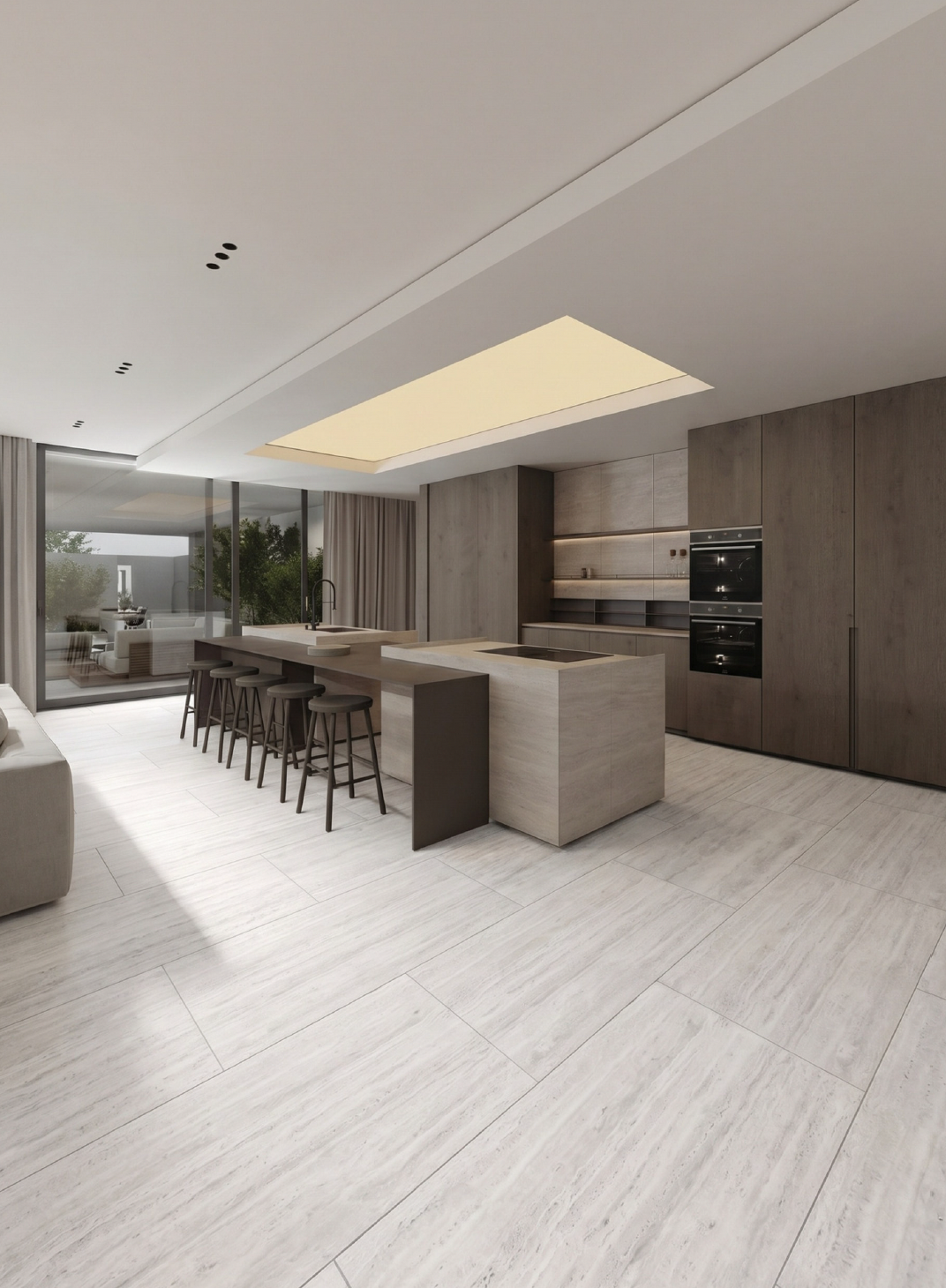 Kitchen Backsplash Ideas With Large-Format Porcelain Tile