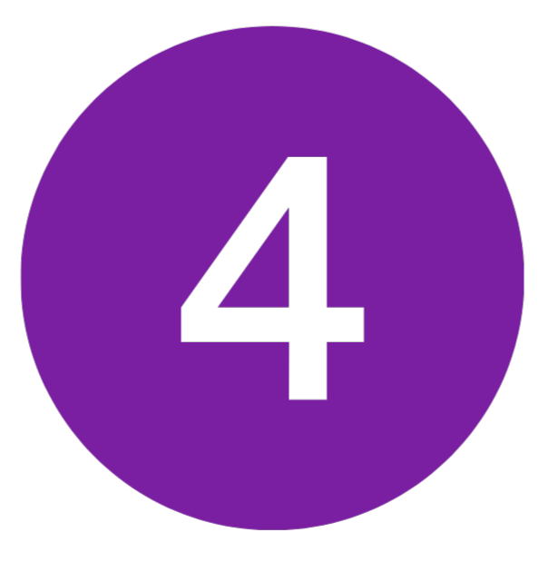 Purple circle with the number 4 in black at the center.