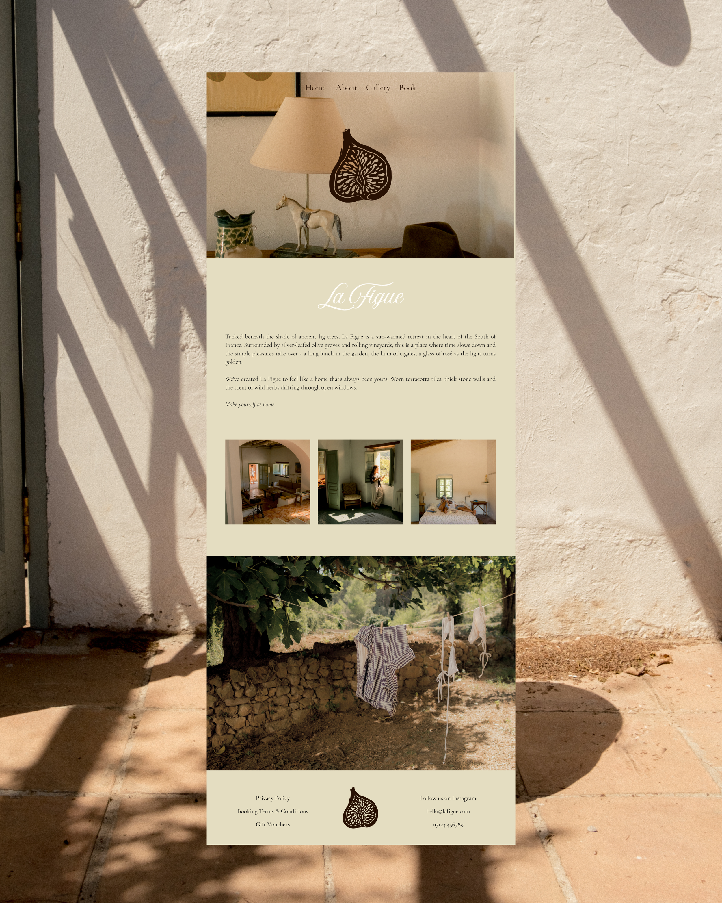 Website design for Airbnb, La Figue