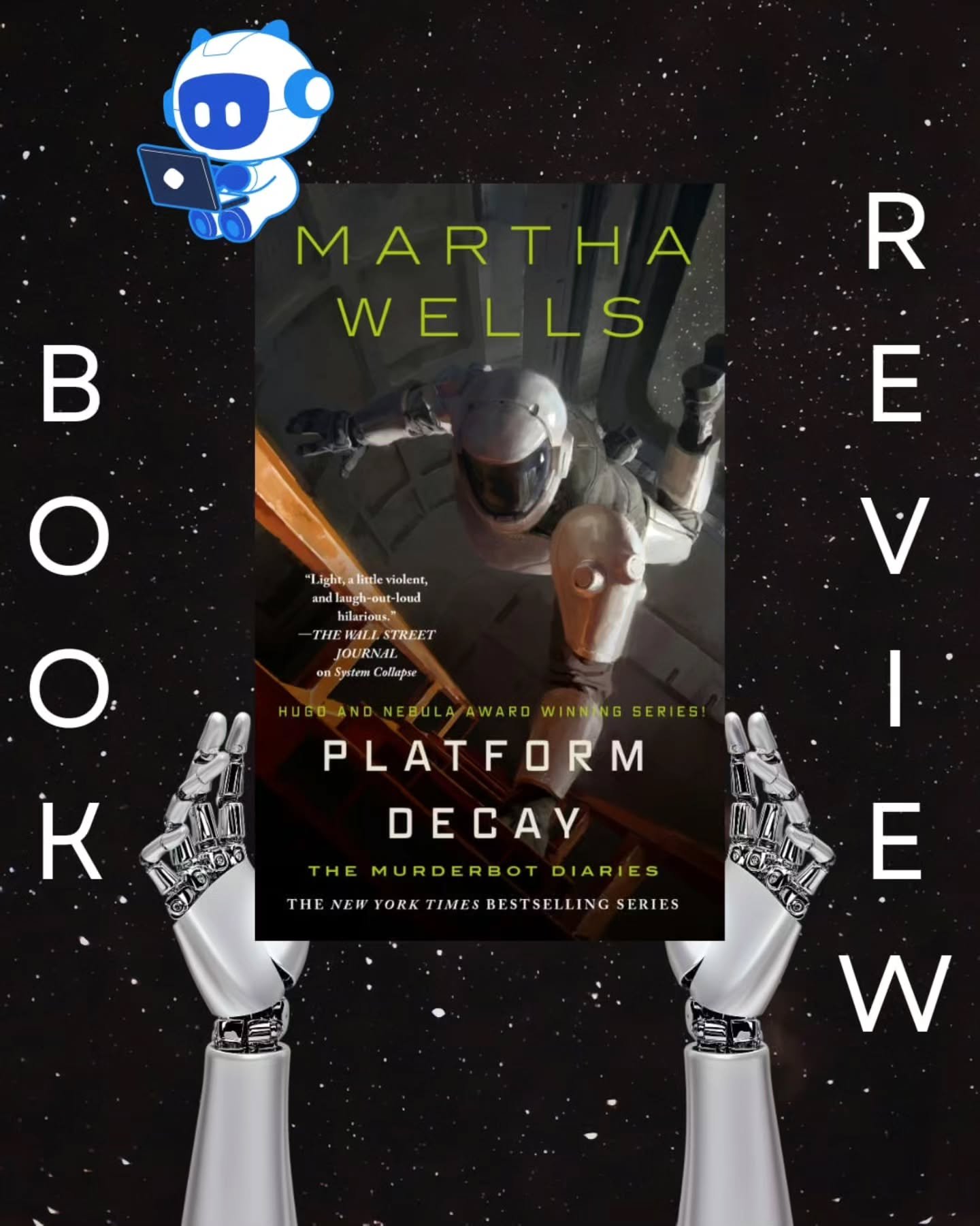 I absolutely love The Murderbot Diaries 🤖💙, so of course I grabbed Platform Decay the moment I could. But as much as it pains me to say it&hellip; this one lands at ⭐️⭐️⭐️✨ (3.5 stars) for me.

The stakes felt smaller this time ⚙️⬇️, and the missio