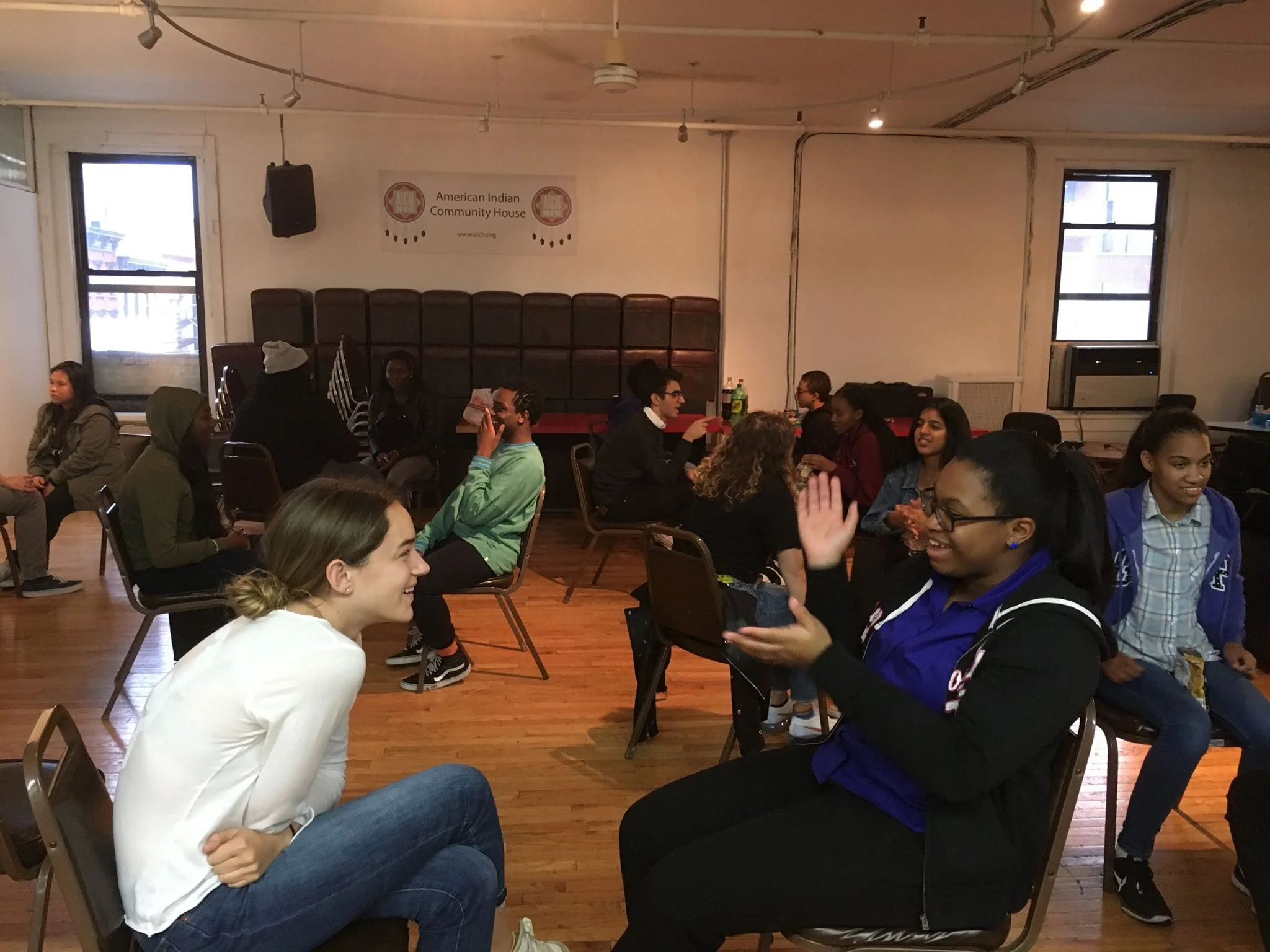 Bridgers take some time for one-on-one discussions during their session at Project Reach