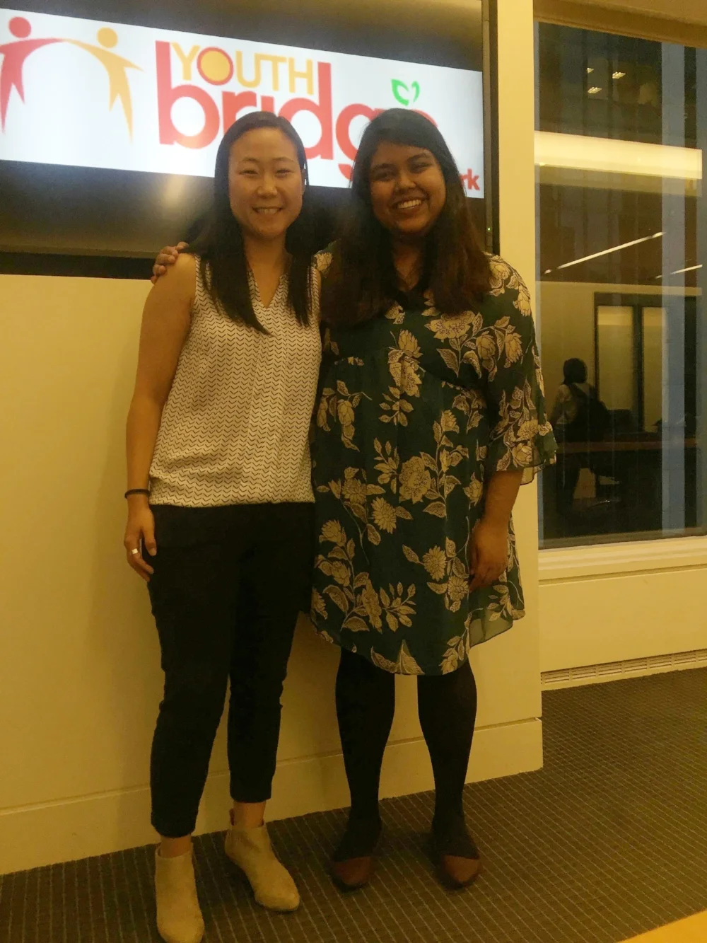 Molly and YouthBridge-NY Managing Director Karen Lander pose for a photo after the event.&nbsp;