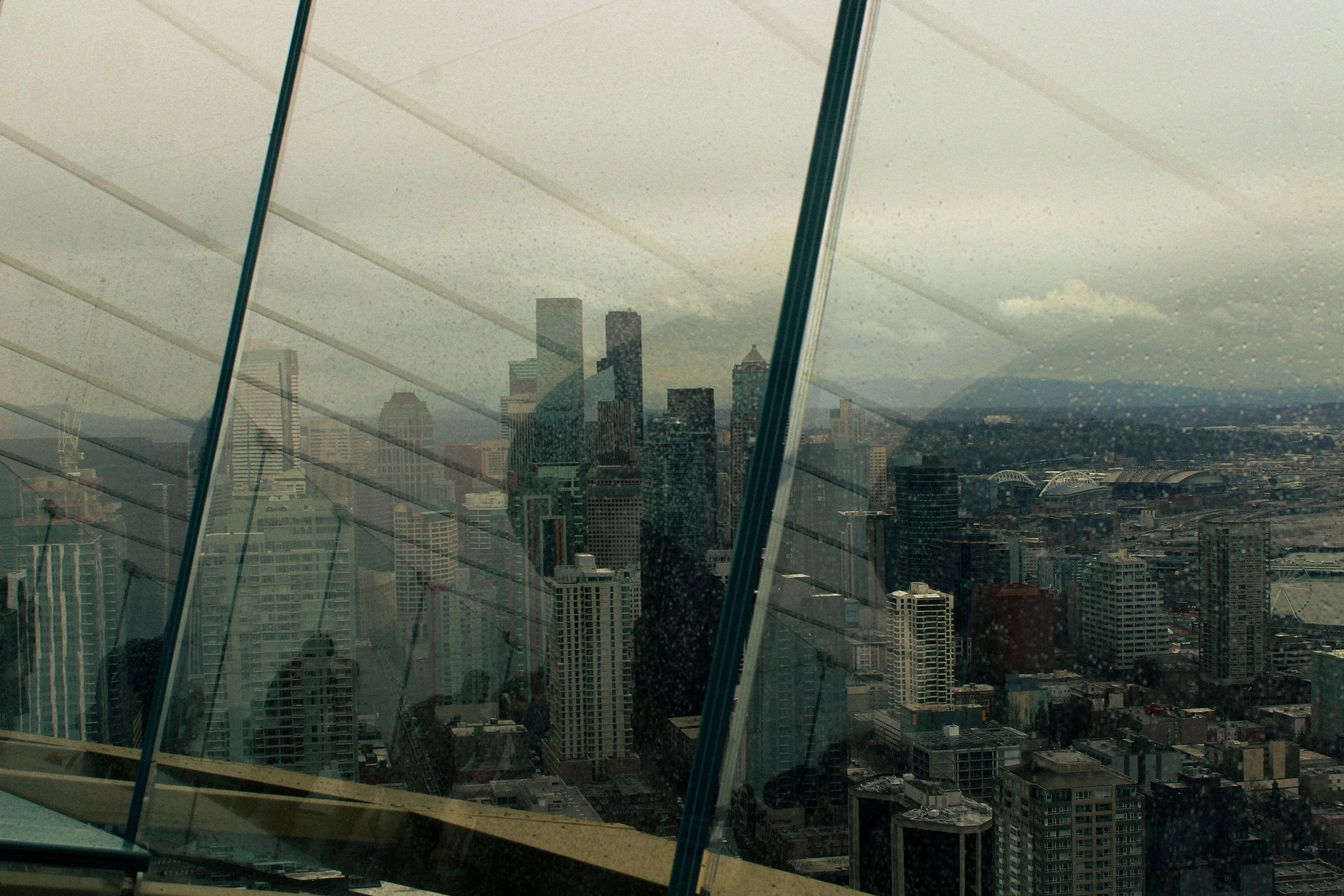 seattle space needle - reflections of itself