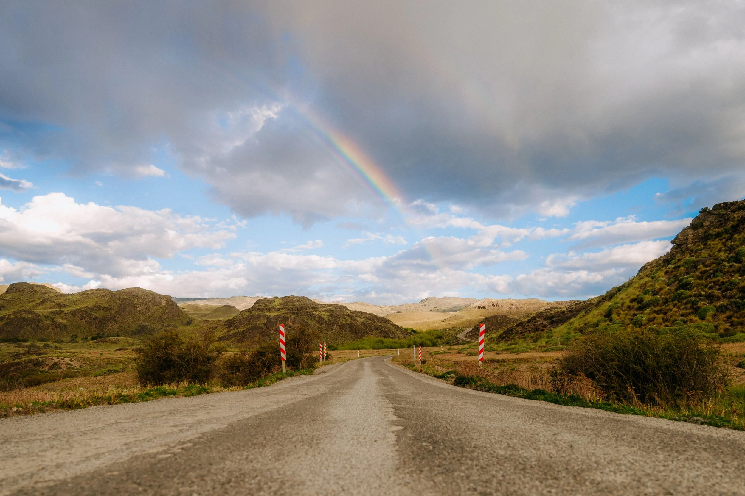 Carretera Austral around Patagonia National Park with a rainbow