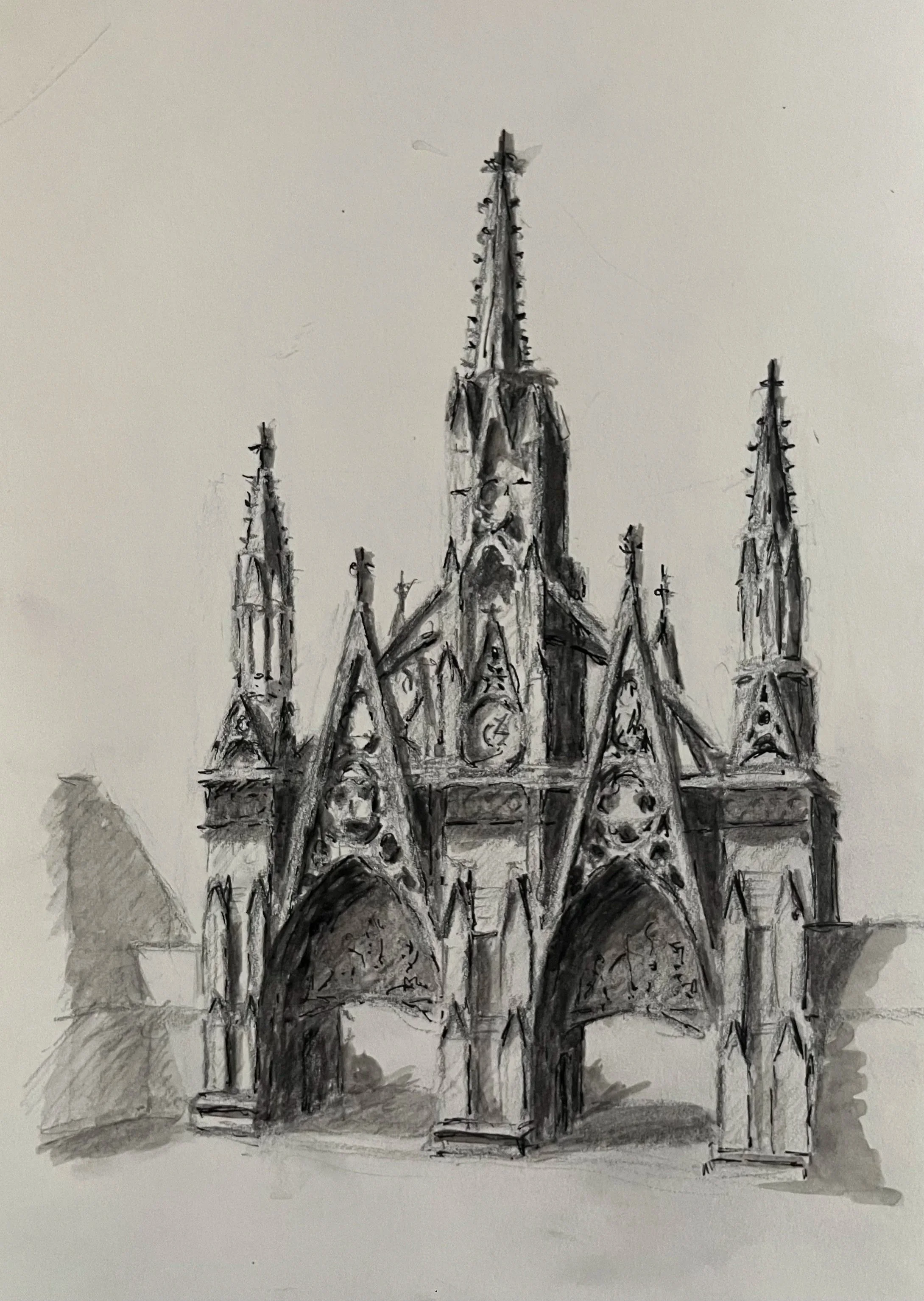 Pencil, pen and ink - Green-Wood Cemetery, Brooklyn (6/20/26)