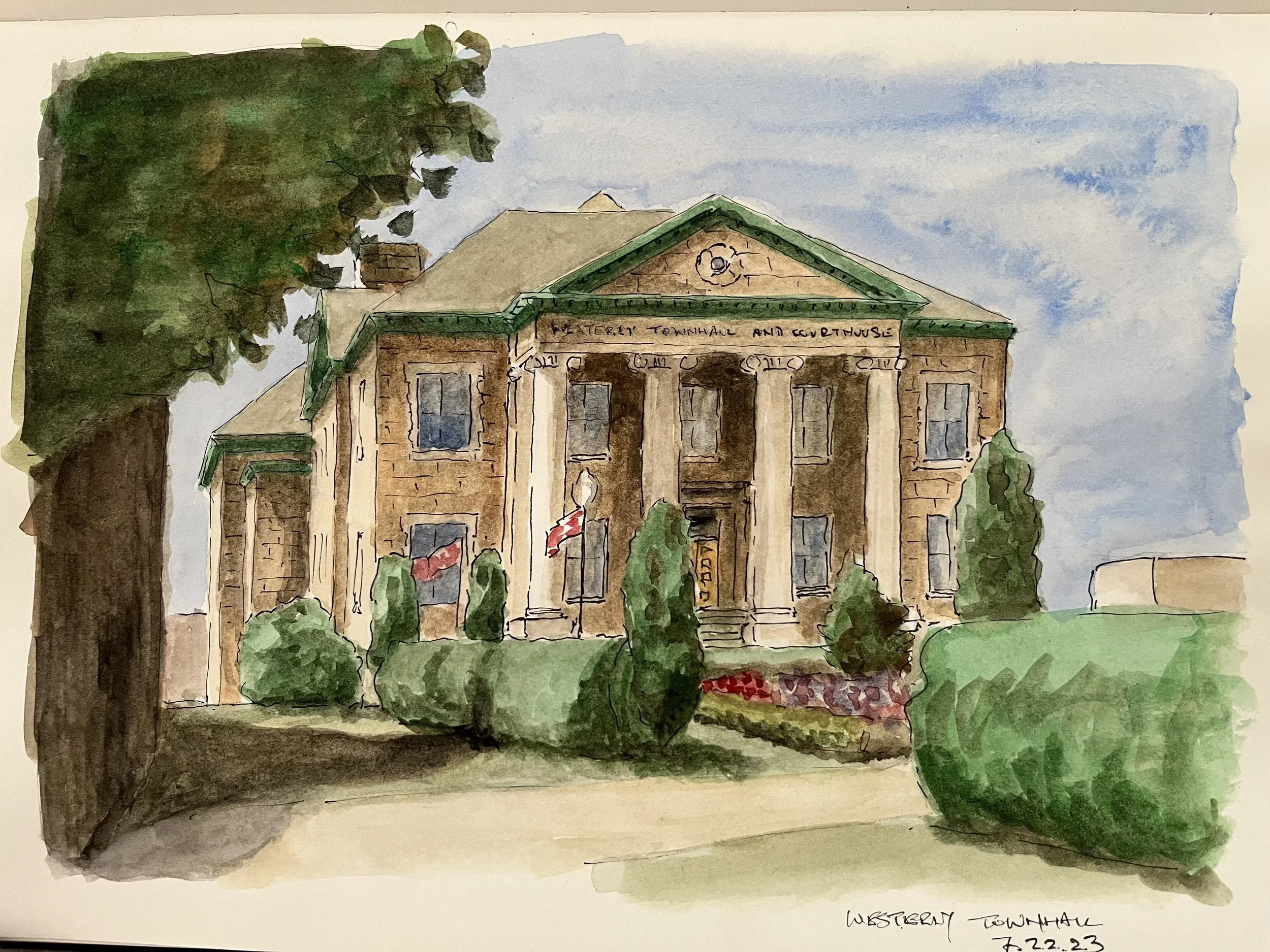 Pen and watercolor