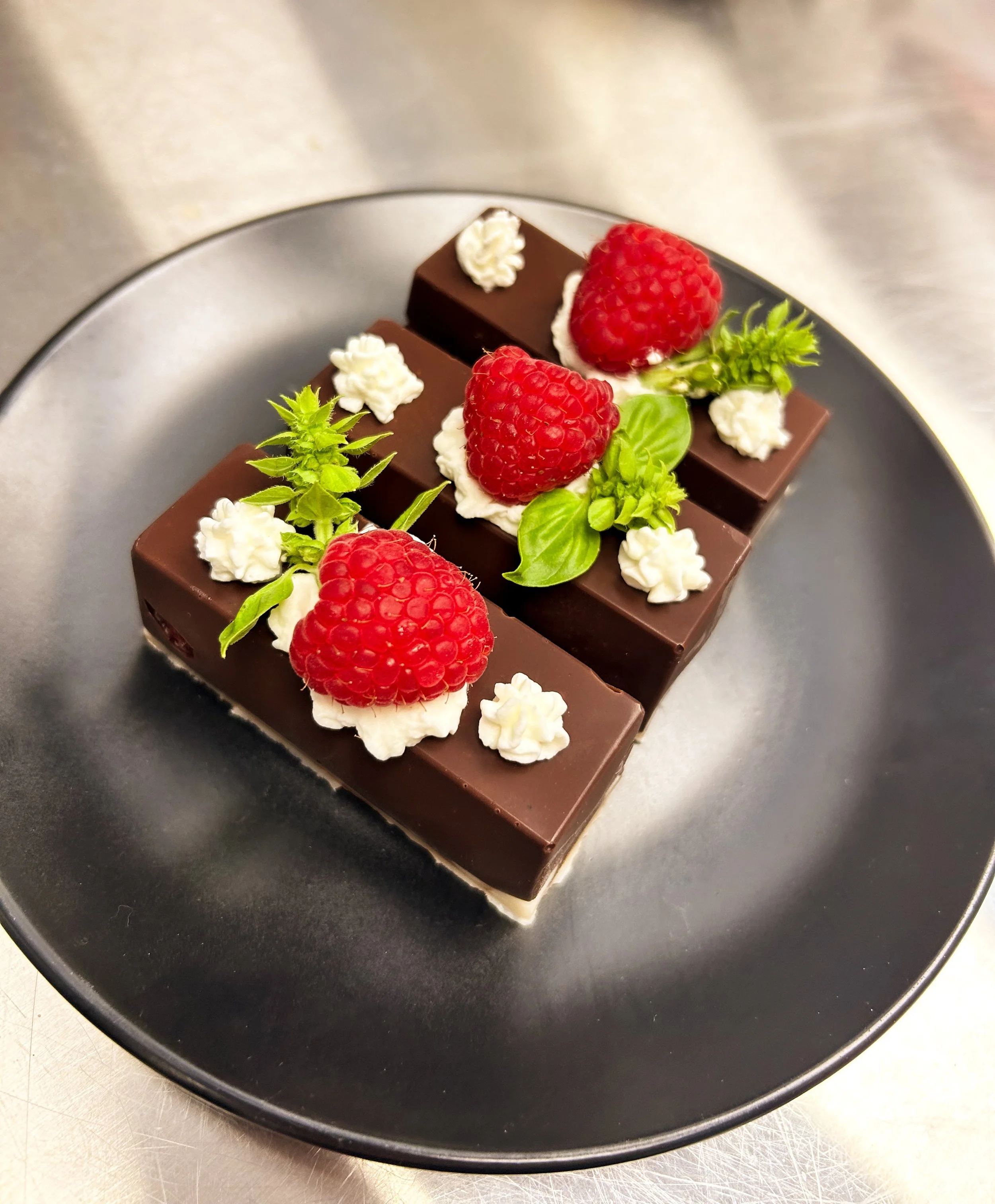 Dark chocolate raspberry bars available today! 😋