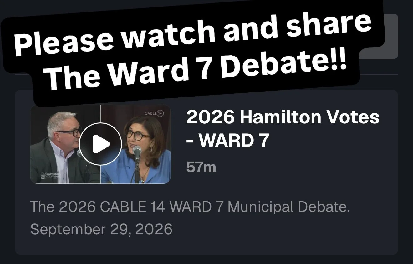 The Ward 7 Debate is now online.

Full debate: Go to Cable14 Website.  Search for &ldquo;HAMILTON VOTES!&rdquo; Ward 7 Debate.  On Demand!  DEBATE is FREE. 

Thank you to Cable 14 for hosting yesterday&rsquo;s debate and giving Ward 7 residents the o