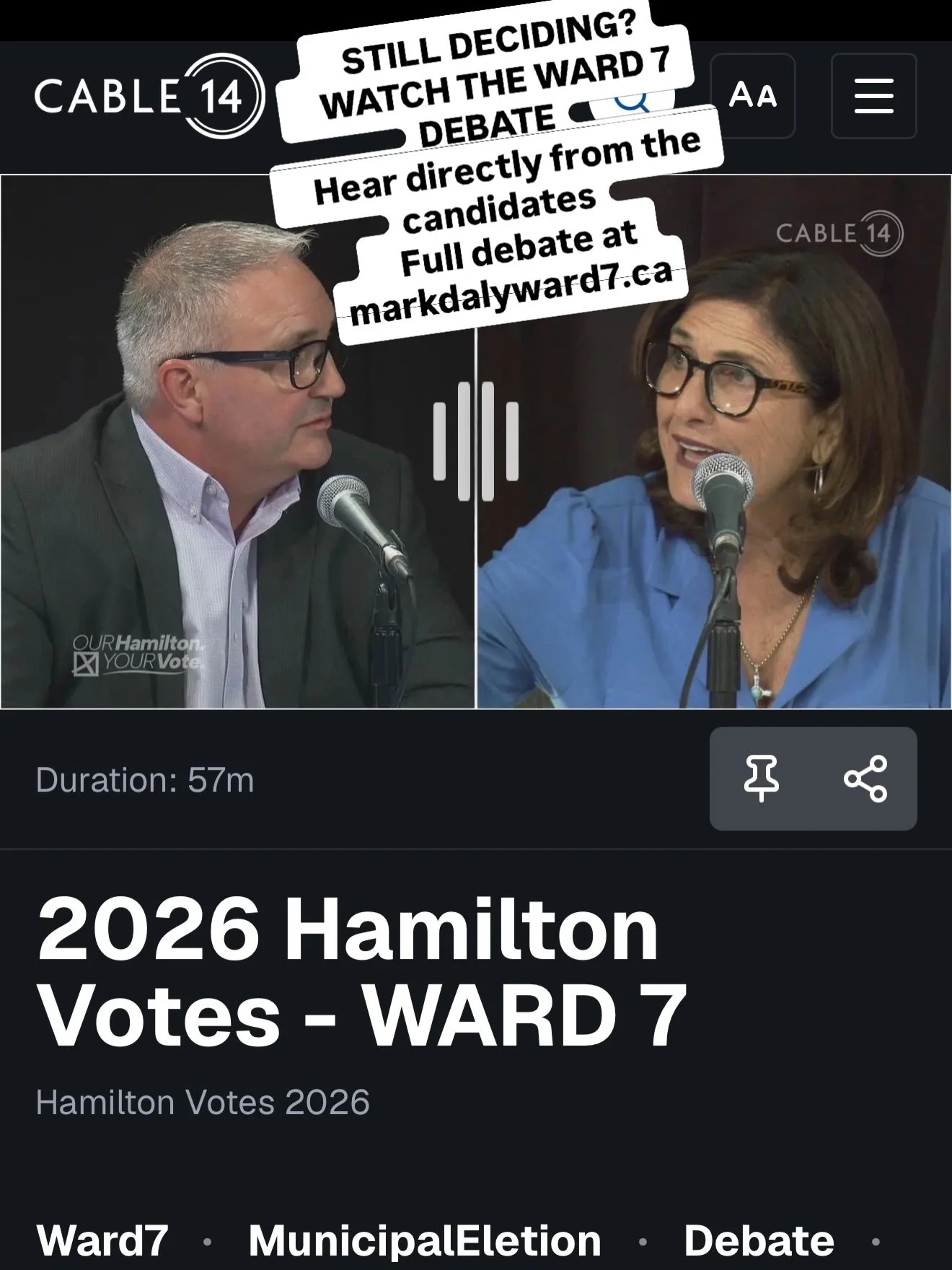 Still deciding how to vote in Ward 7?

I would encourage you to take some time to hear directly from the candidates before Election Day.

First, watch the Cable 14 Ward 7 debate. It is 57 minutes and gives you an opportunity to compare the candidates