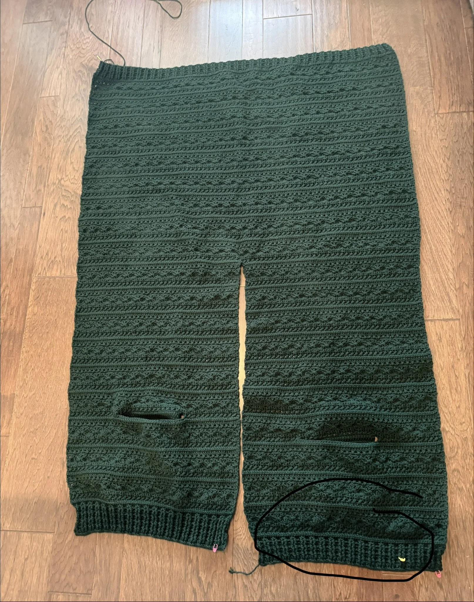 Dark green crochet ruana