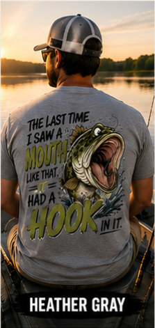 Hook In It Fishing ShirtHeathergray.PNG