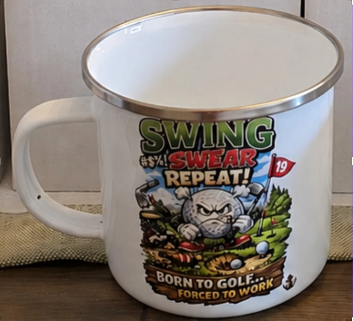 Swing Swear Repeat Premium Metal Camping Mug – 12oz