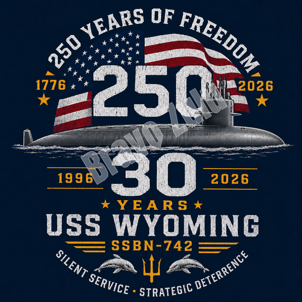 USS Wyoming (SSBN-742) 30th Anniversary Reunion T-Shirt | Veteran Designed Submarine Shirt