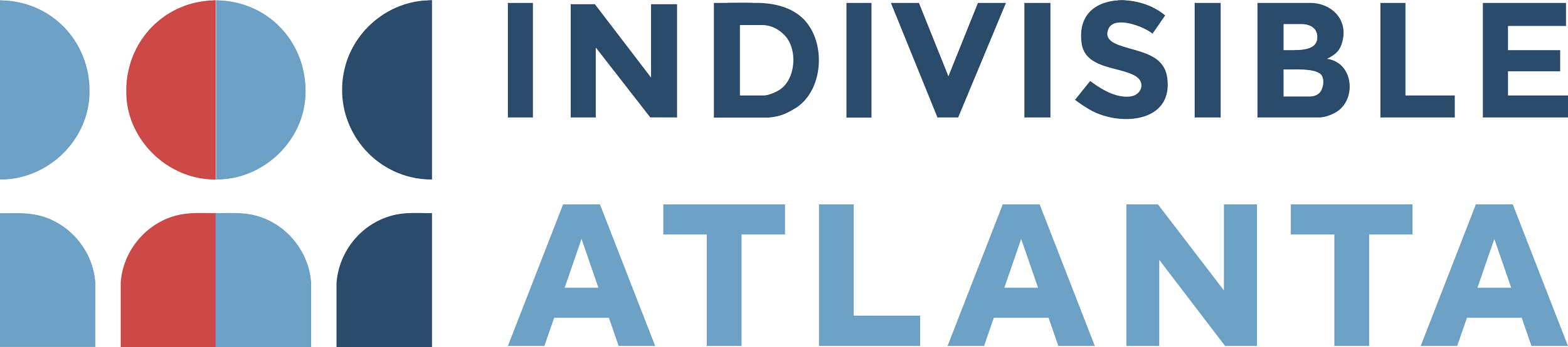 Logo with circular icons and the text 'INDIVISIBLE ATLANTA'