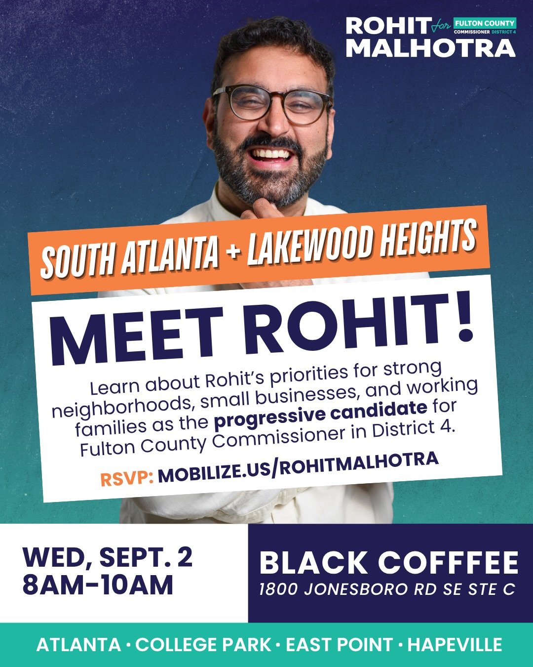 📍 SOUTH ATLANTA AND LAKEWOOD HEIGHTS

Next Wednesday, September 2 at 8am! Pull up to what was an almost daily stop for me and the team over the past year @blackcoffeeatlanta. I am spending time almost every morning at coffee shops and small business