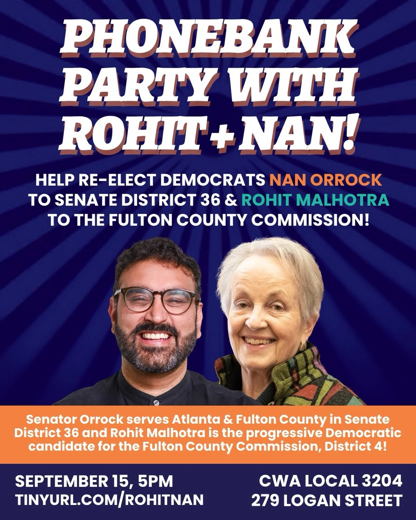 Senator Nan Orrock&mdash; who is also my State Senator&mdash;is a generational fighter for progressive public policy. We&rsquo;re both on the ballot this November. @senatornanorrock and I are supporting each other by making calls to voters about the 