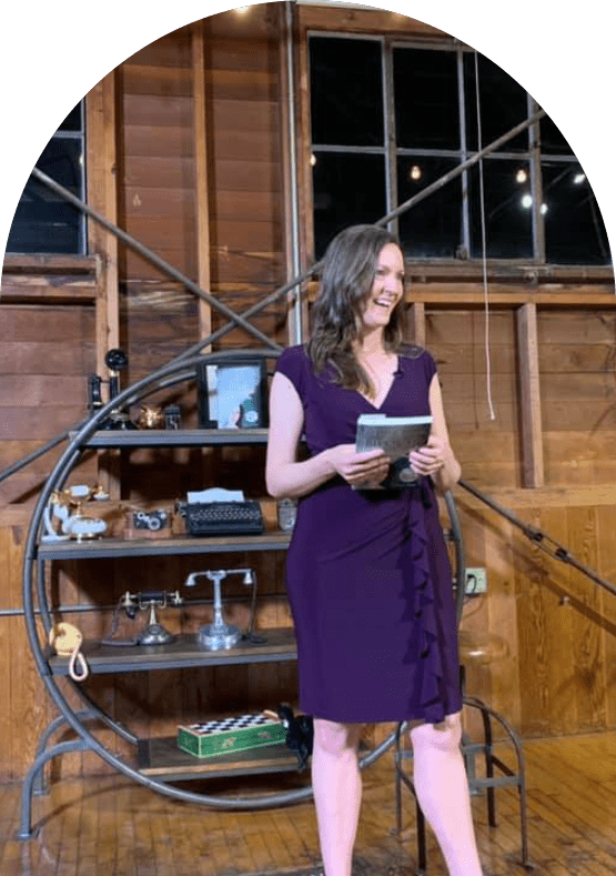 Lauren Polly speaking at a women’s event on identity, resilience, and life beyond limiting labels