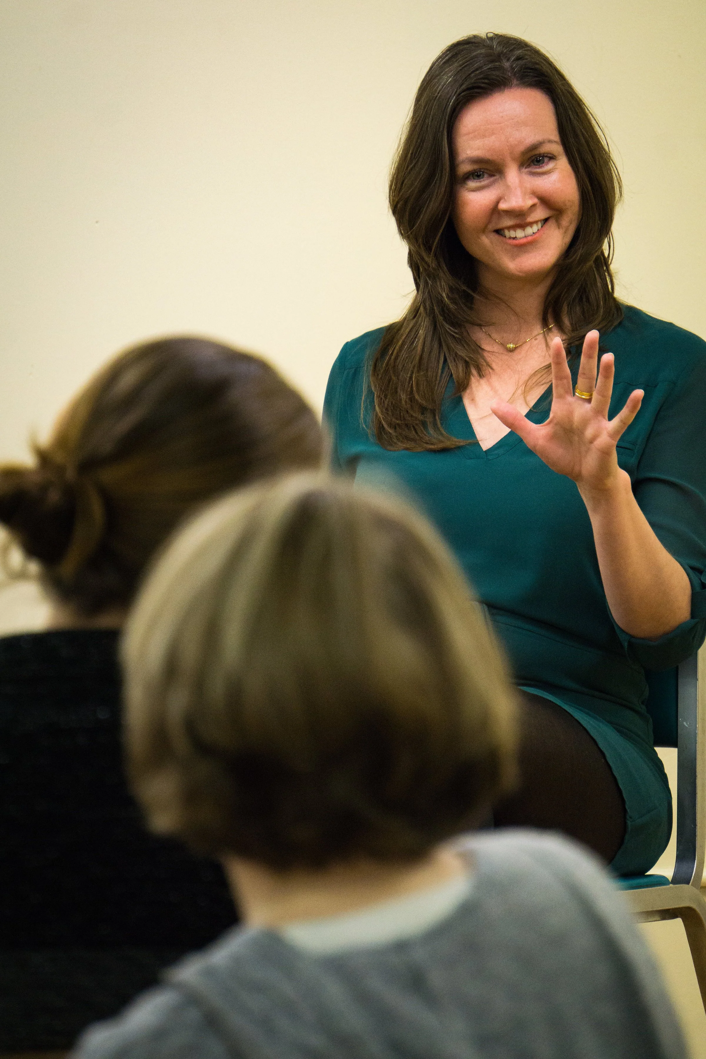 Lauren Polly leading a workshop on creativity, communication, and authentic self-expression