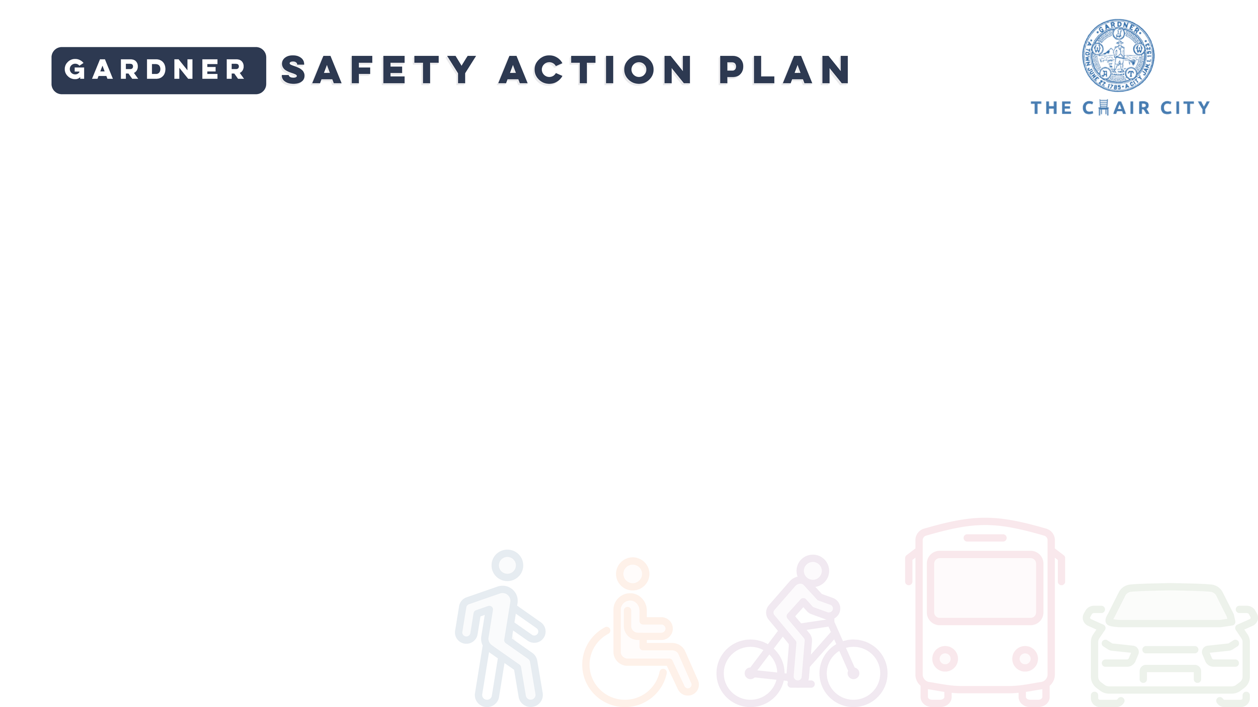 GARDNER SAFETY ACTION PLAN logo with the text 'The C Air City' and a light background with faint icons of people and vehicles.
