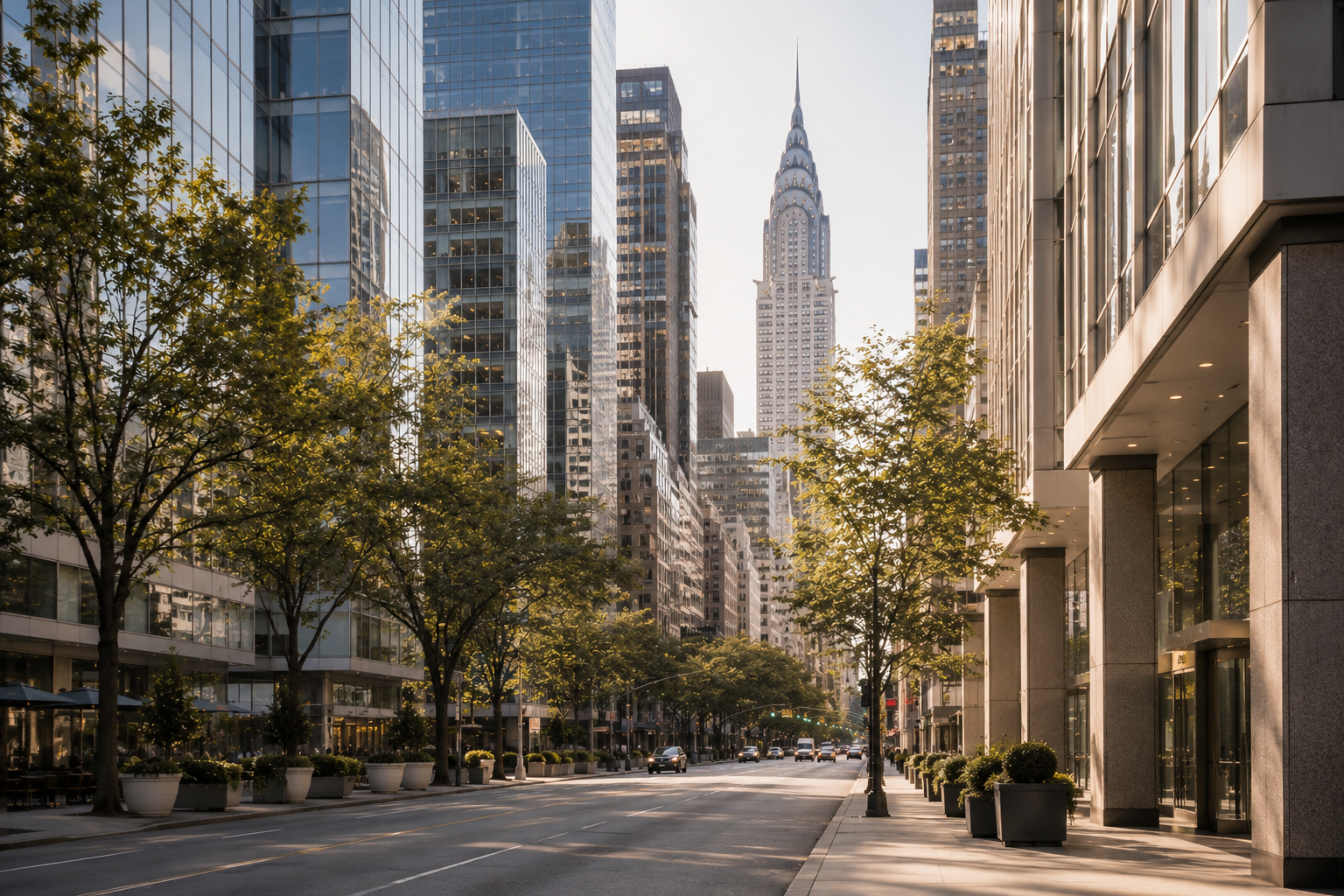 Picture of NYC streets with trees